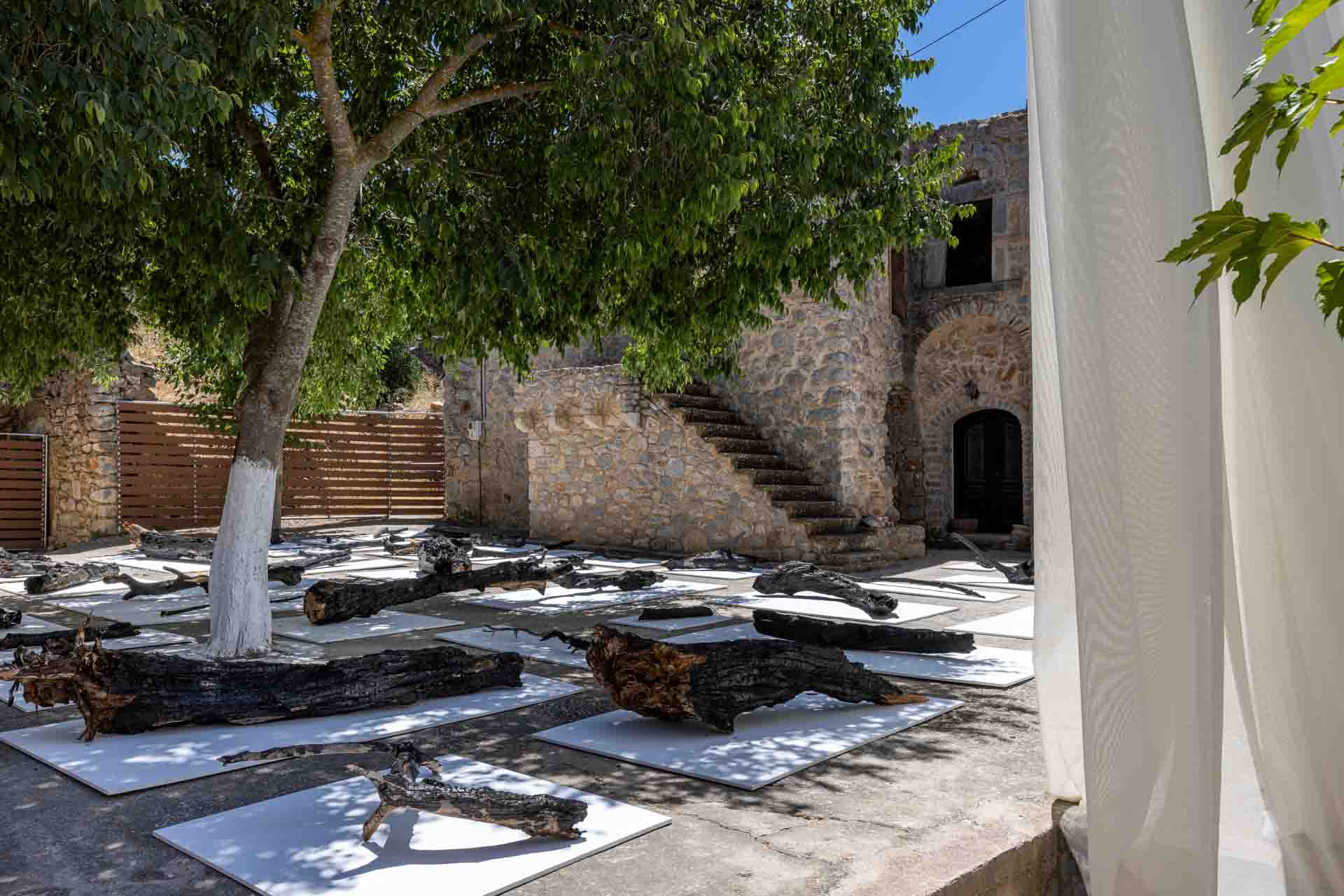 Ahmet Doğu İpek, Proposition for an alternative square, 2024, New commission for My Dreams Were Dashed Against Your Walls, DEO projects, Chios Island, Greece. Courtesy of the artist, DEO Projects, and GaleriNev. Photo: Nikos Alexopoulos