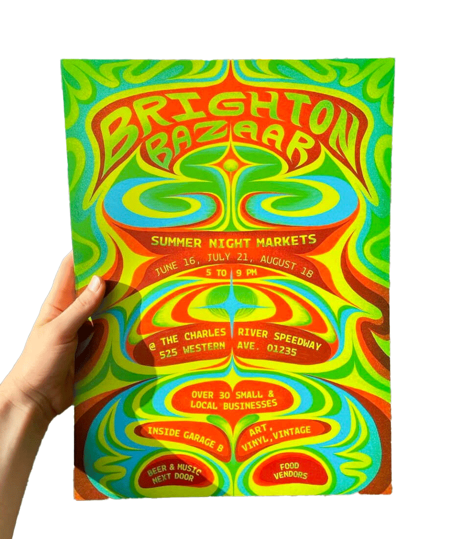 Brighton Bazaar 60s themed event poster for summer night markets