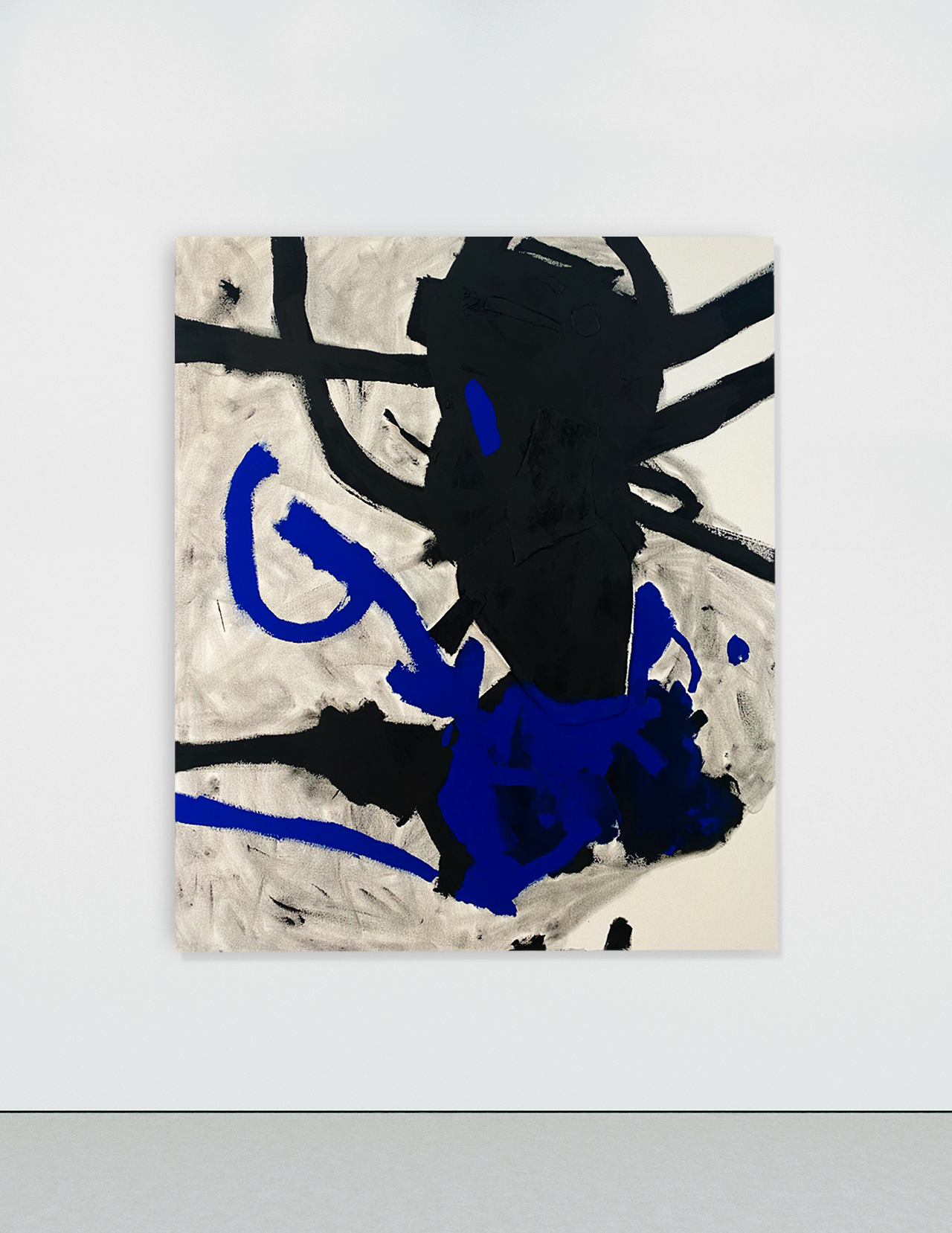 Tarantula, acrylic, graphite & charcoal on raw canvas, 150 x 125 cm, 2022