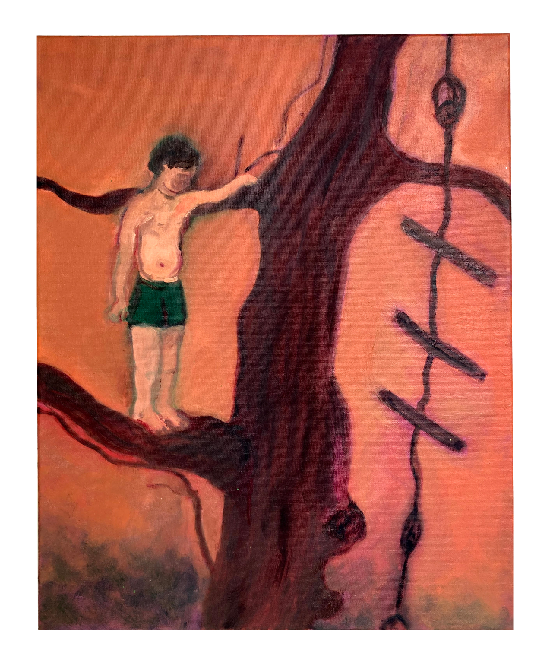 A lily white boy, oil on canvas, 50 x 40 cm