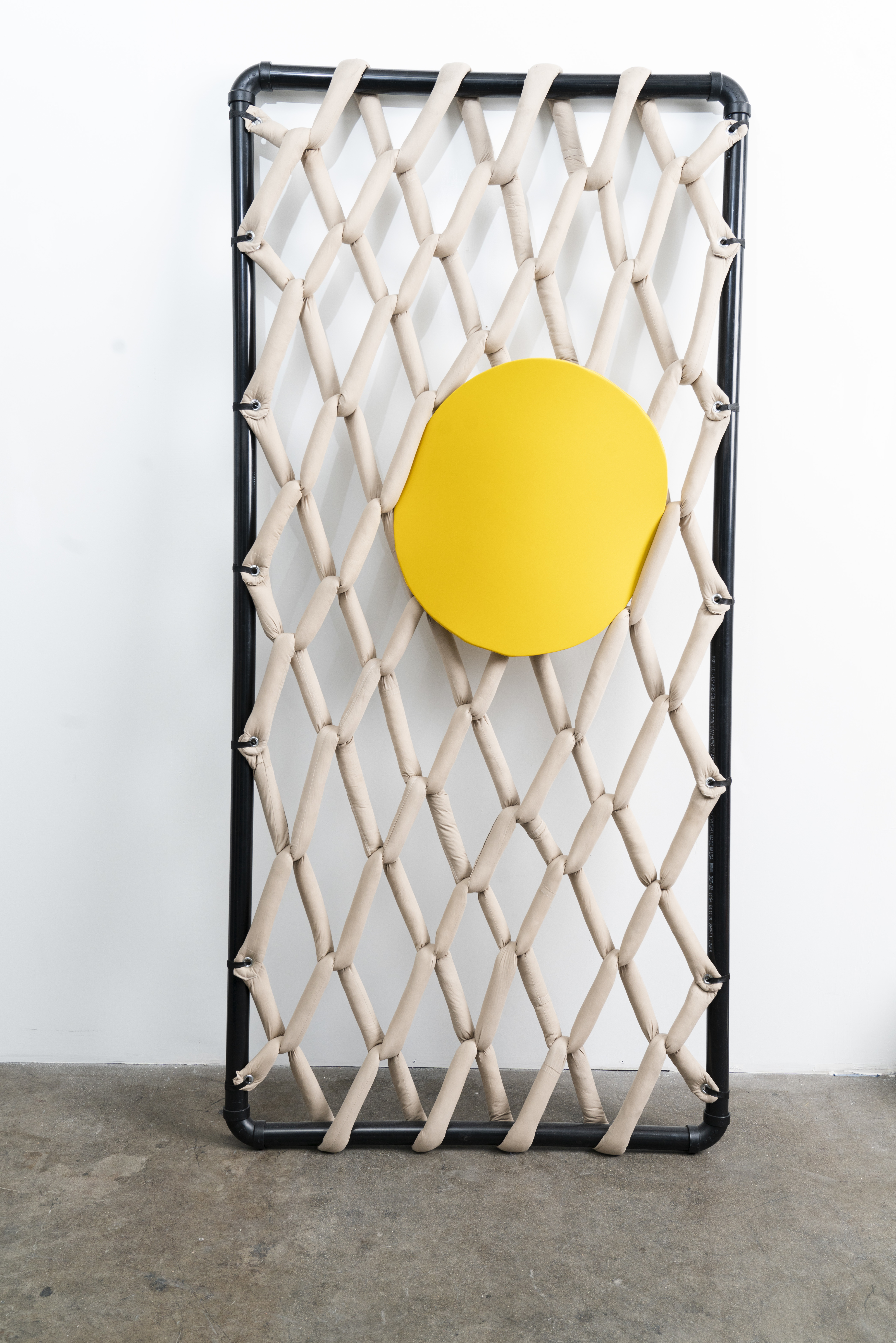 yolked, 2017. cotton, pvc, foam, spandex, 38" x 90" x 5".