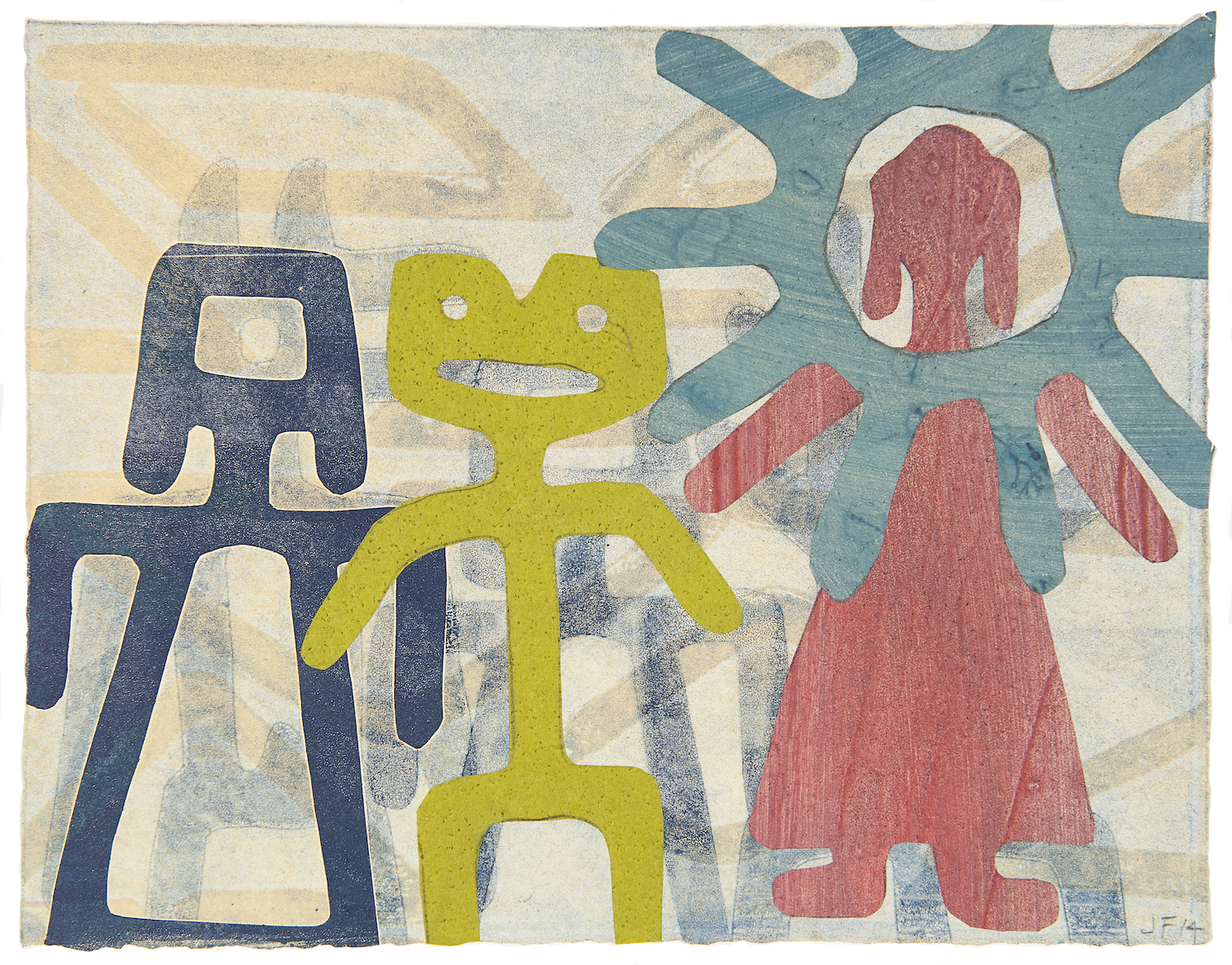 Vignette 10, Monoprint on paper with chine collé 10.5 x 13.5 in. $900