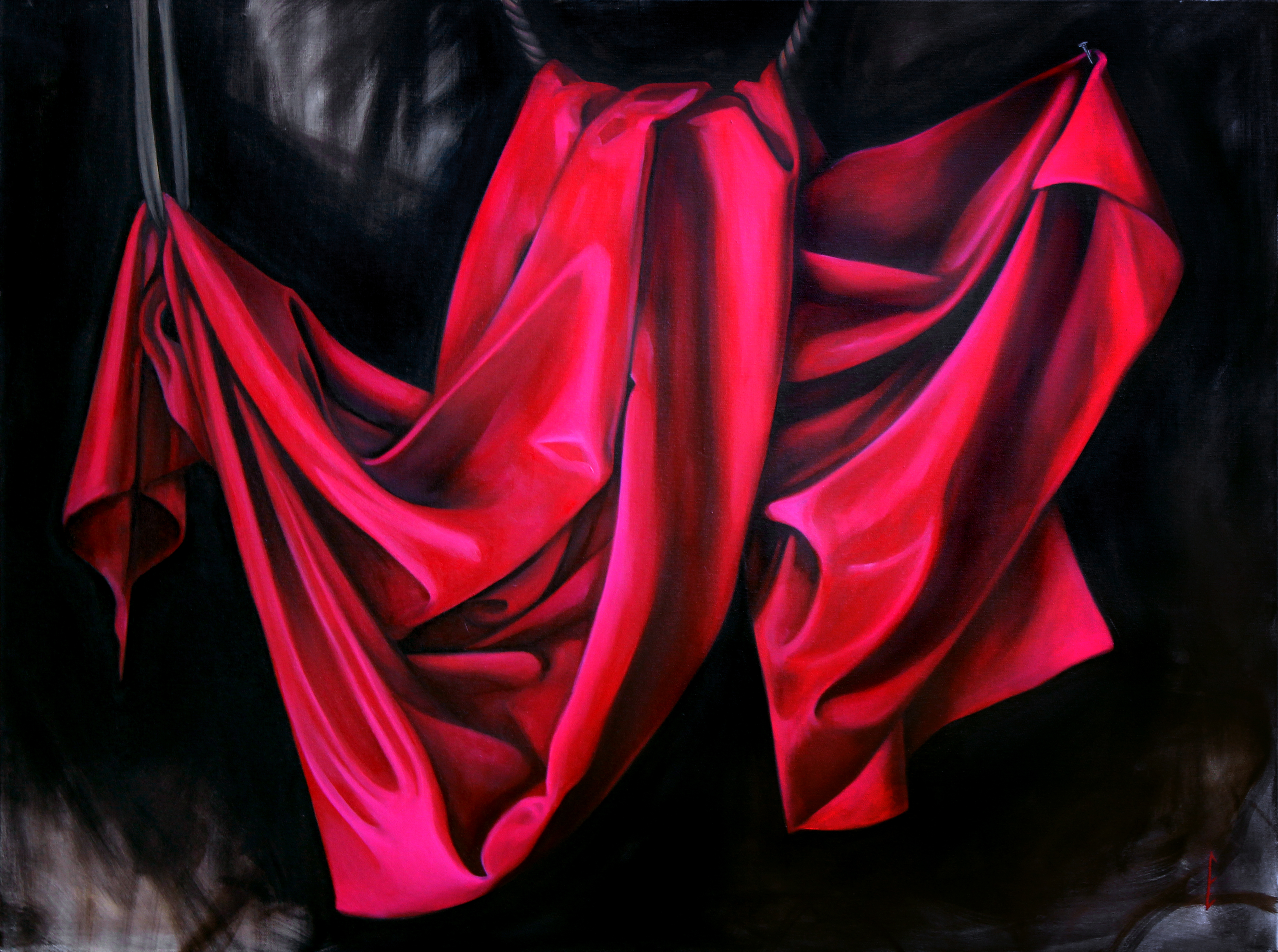 Stage for a meeting of lovers (2019), oil paint on canvas, 91.5 x 122cm