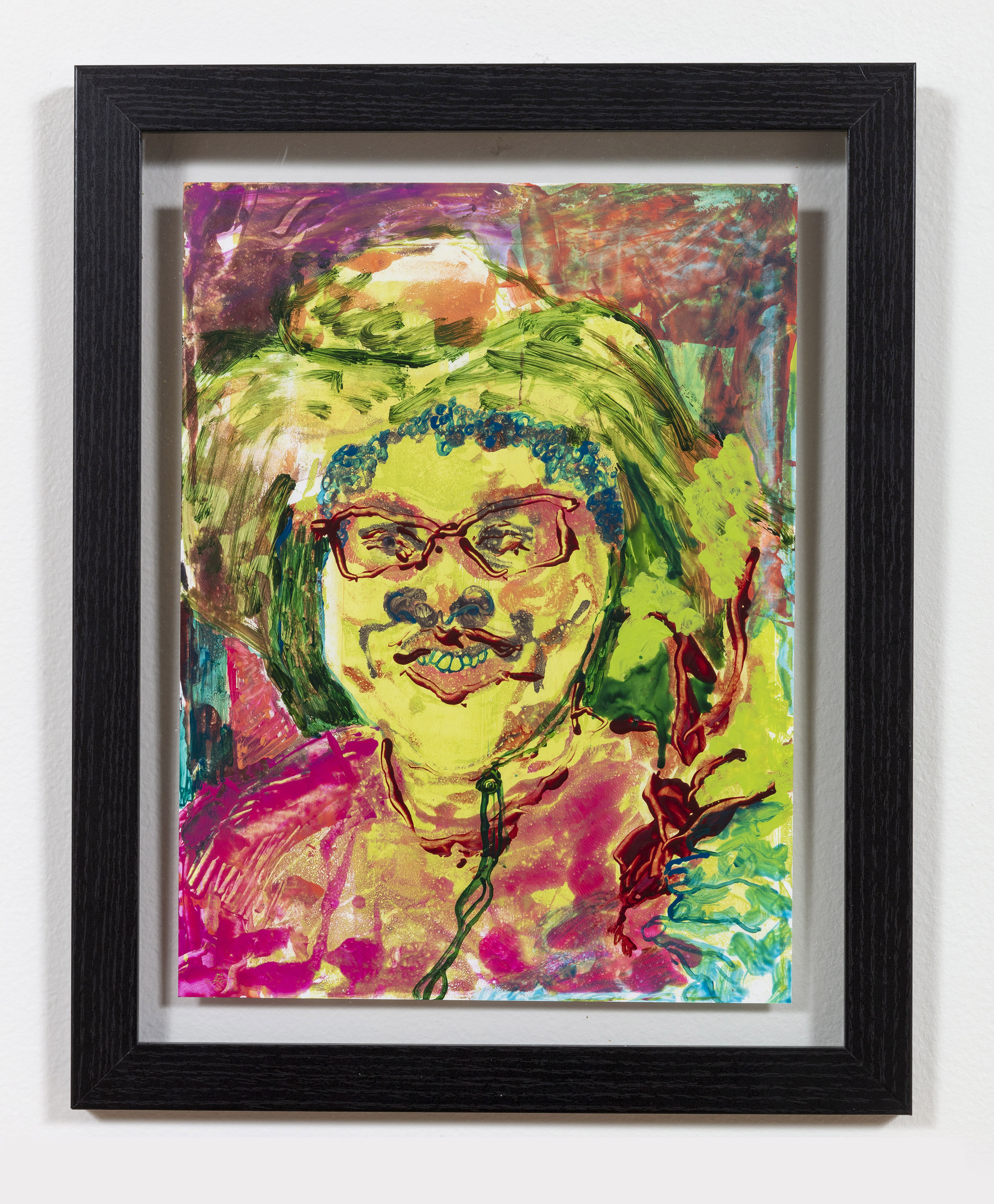 Farmer’s First Beet (Magenta Pink), 2021. Gel Monoprint, Acrylic on paper, 9 x 12 inches.