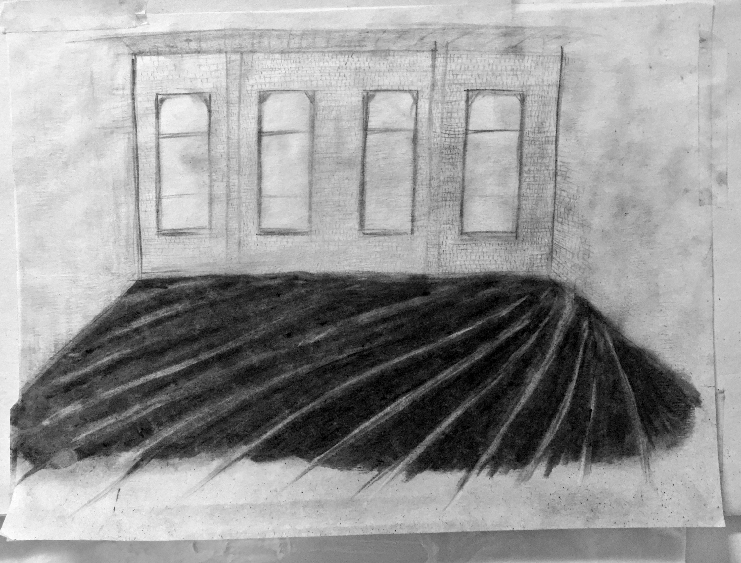 1/1 — A FIELD OF DIRT.  Installation sketch, 2016.