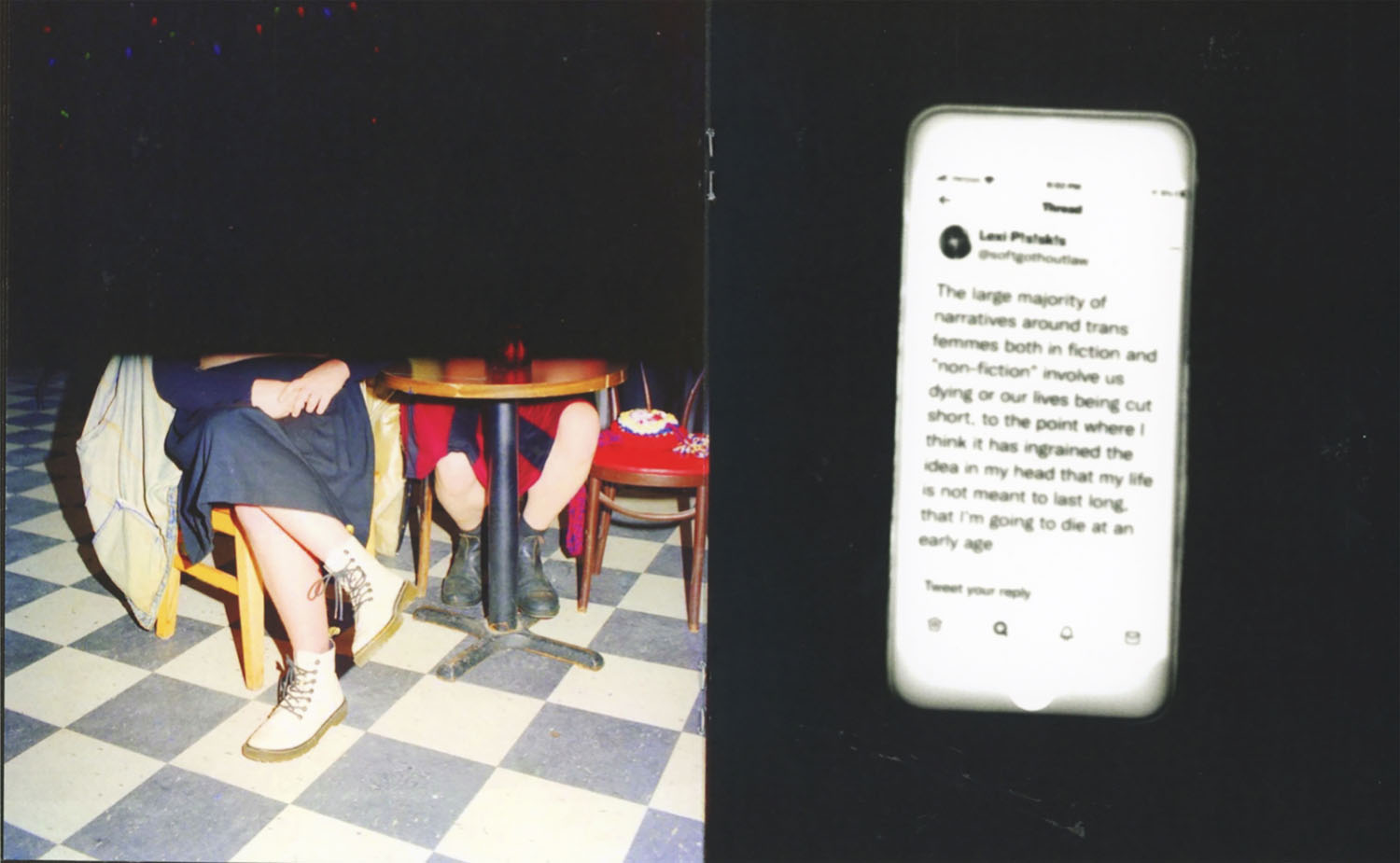 spread from Untitledzine, 5" x 6.25", 2022