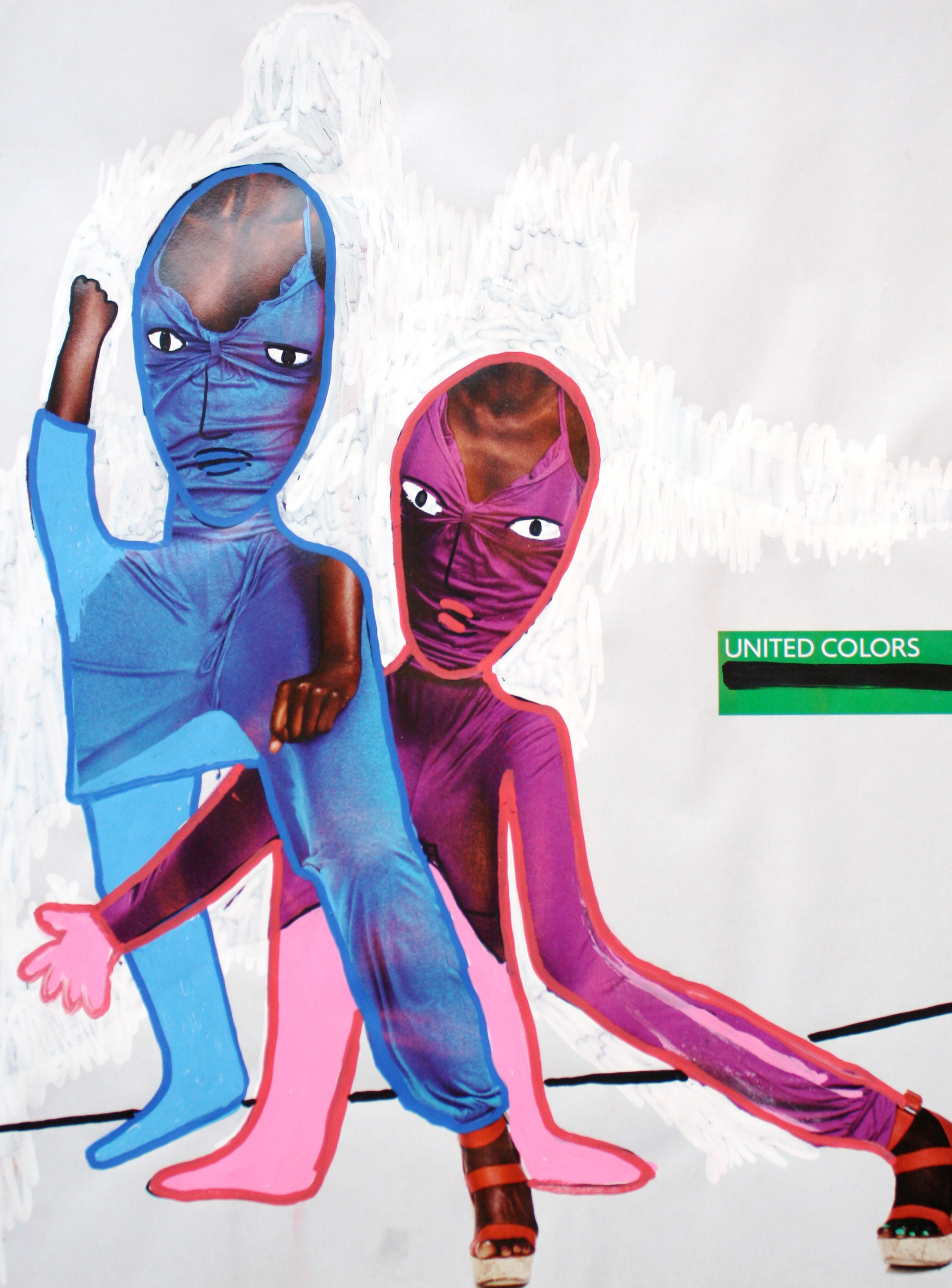 united colors, acrylic on magazine paper, A4