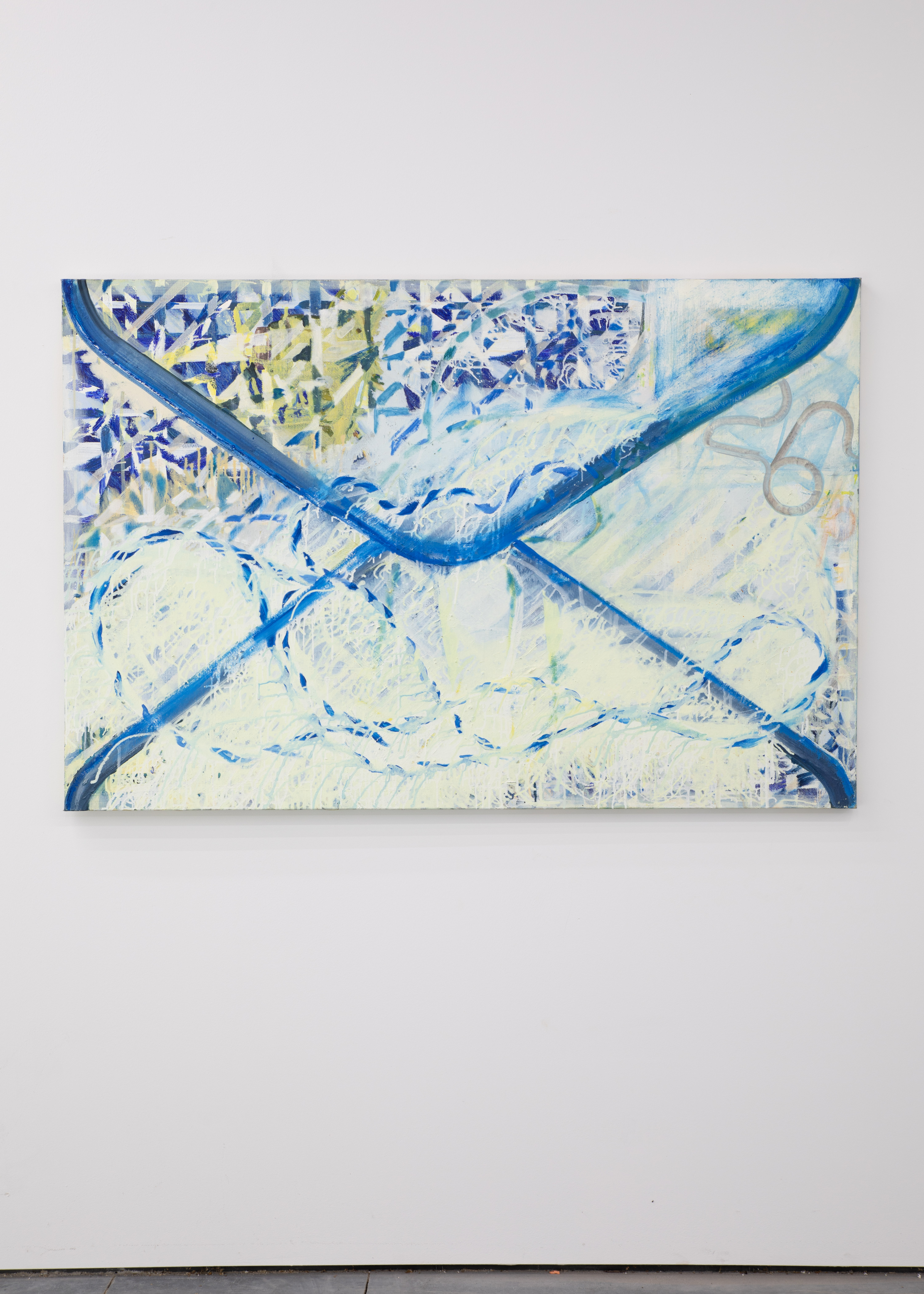 'Air(head)mail',oil and enamel on canvas 100 x 150 cm, 2023 - 2025