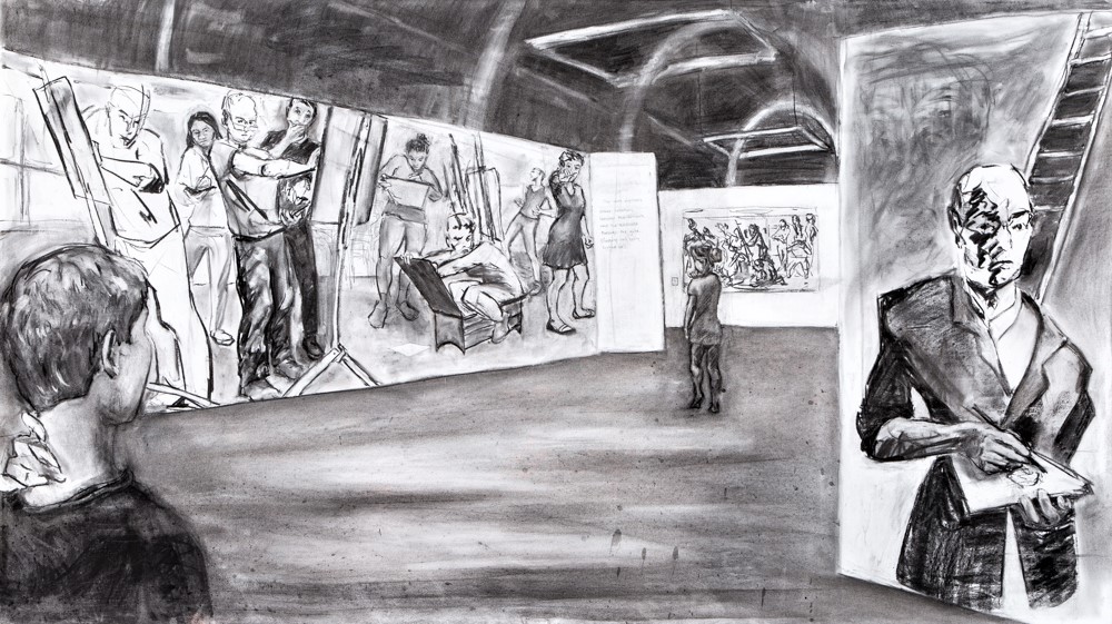 Dynamics of Looking, charcoal on paper, 81 x 143cm £100