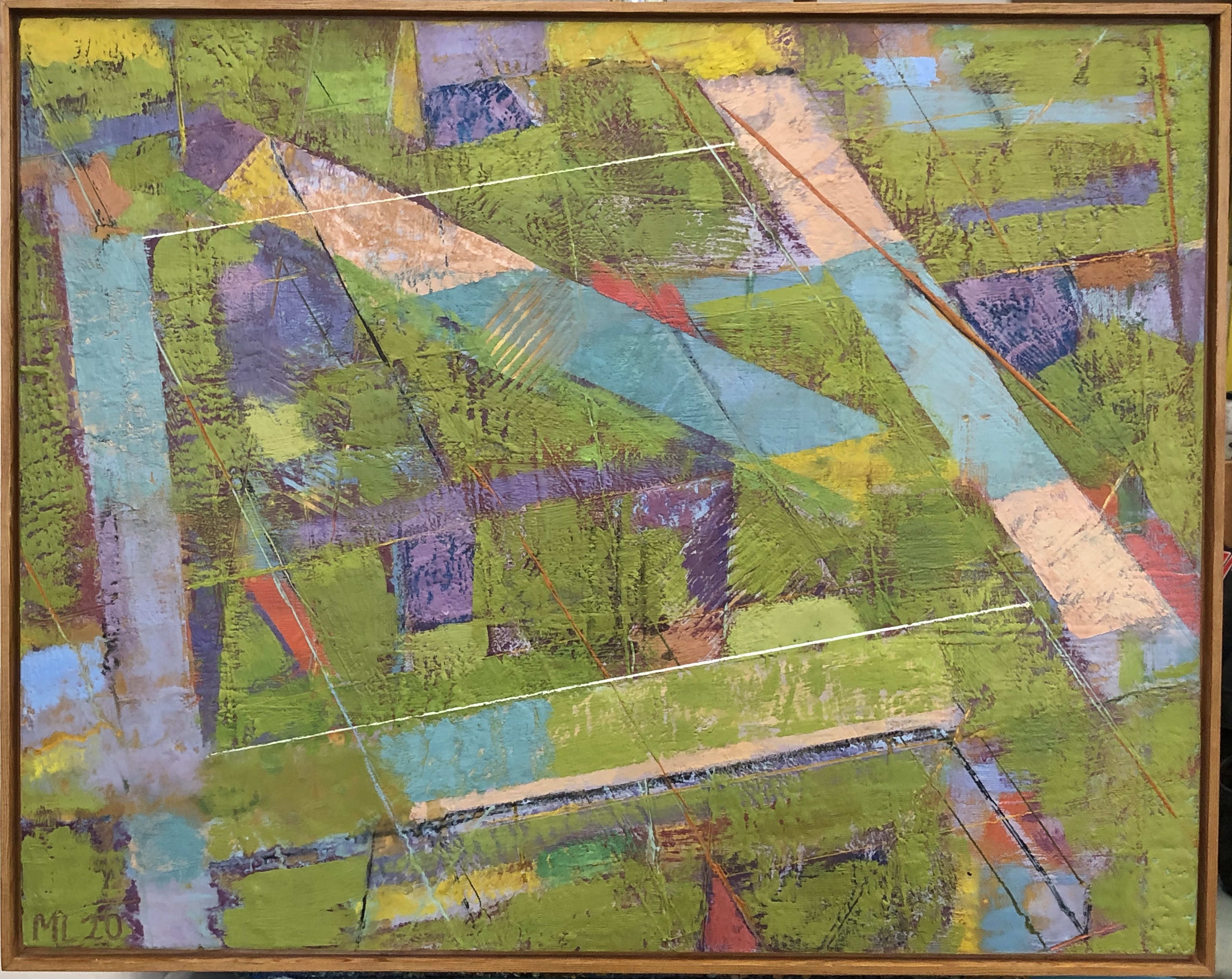 Verdant 2020 encaustic on panel 22" X 28" (Priv. Coll.)