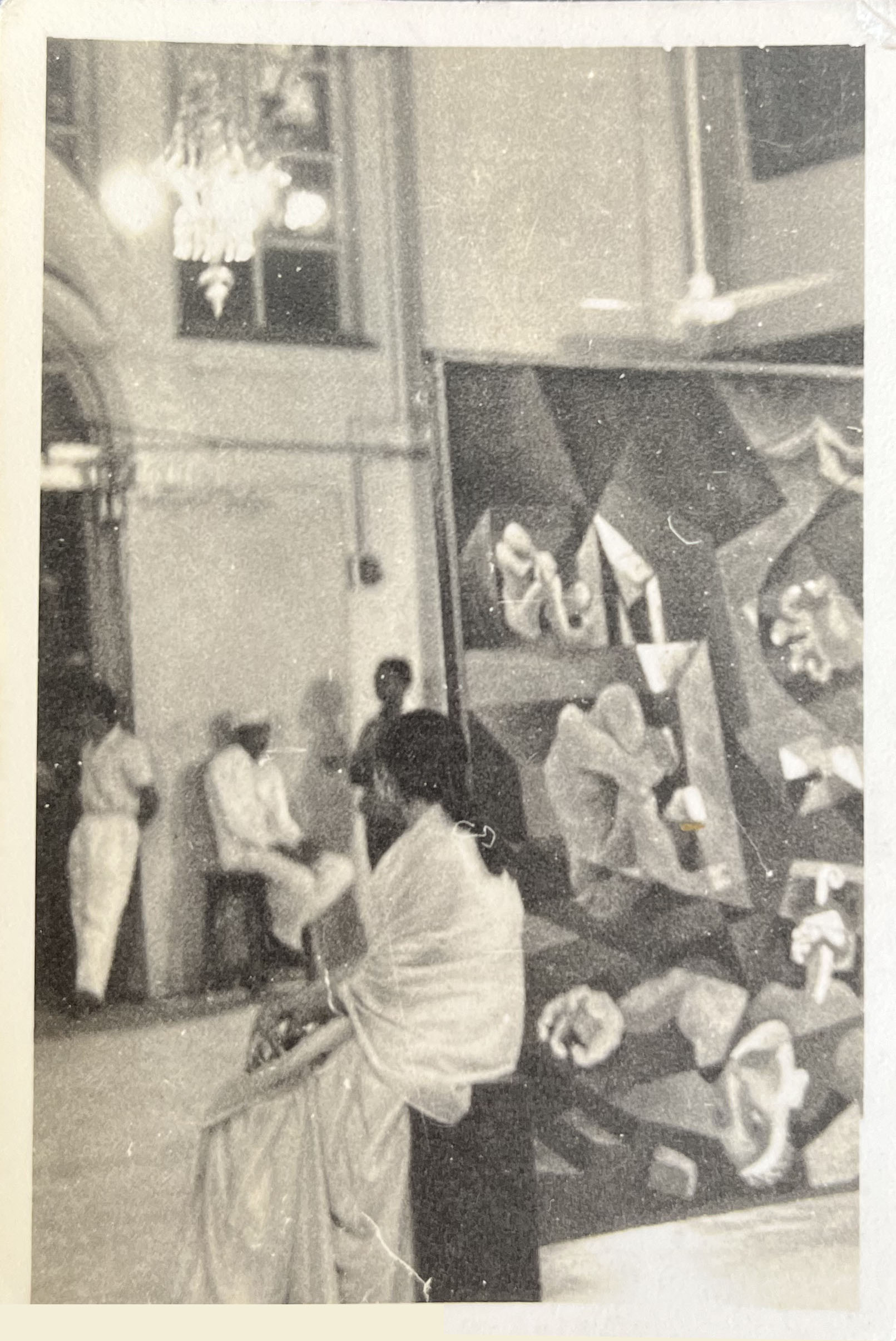 Shashi Bikram Shah’s painting exhibited in a hall at JJ, c.1969