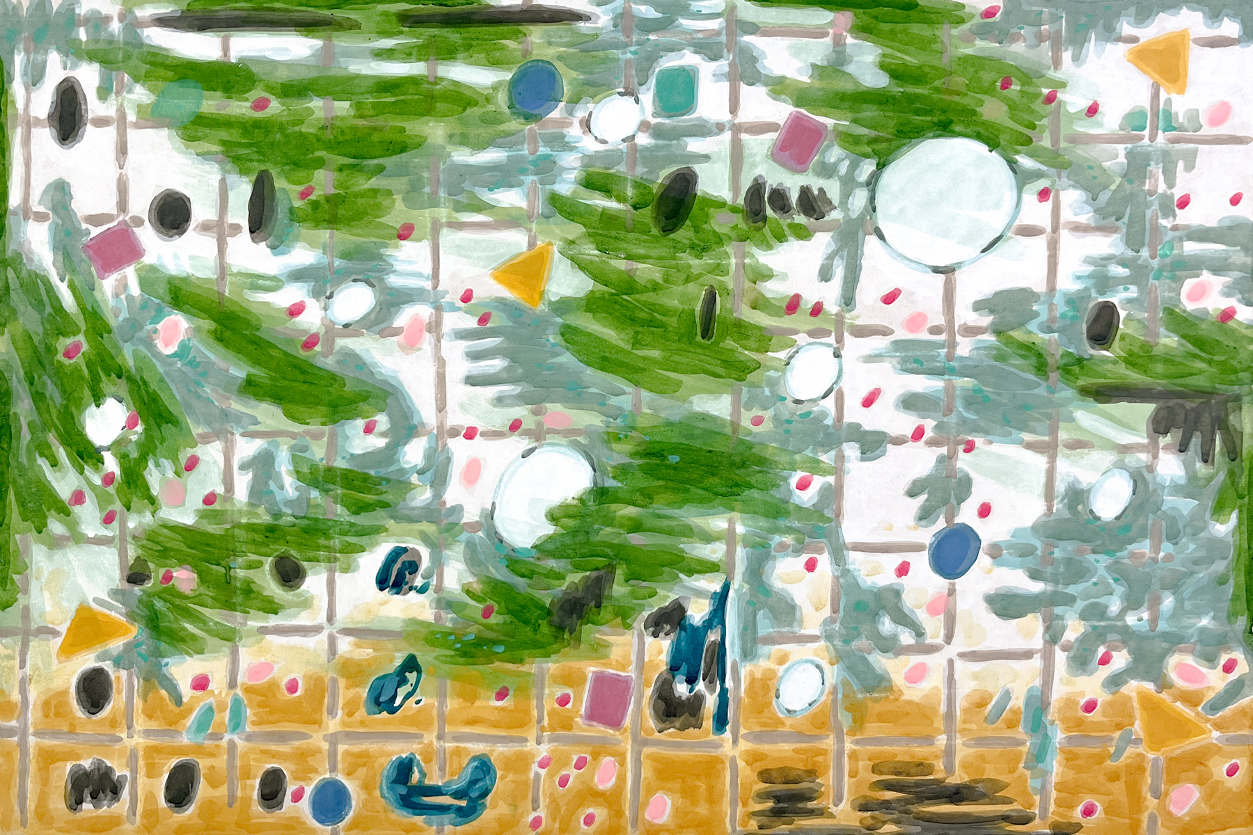 곡우: 세가지 씨앗, 2025, 순지에 채색, 60 x 90 cm