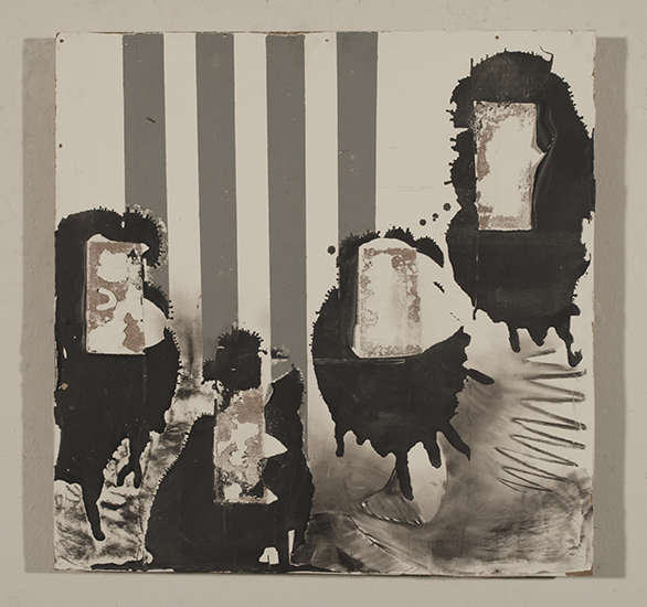 Ladrillos24" x 24"Latex paint, joint compound, charcoal on wood panel2013