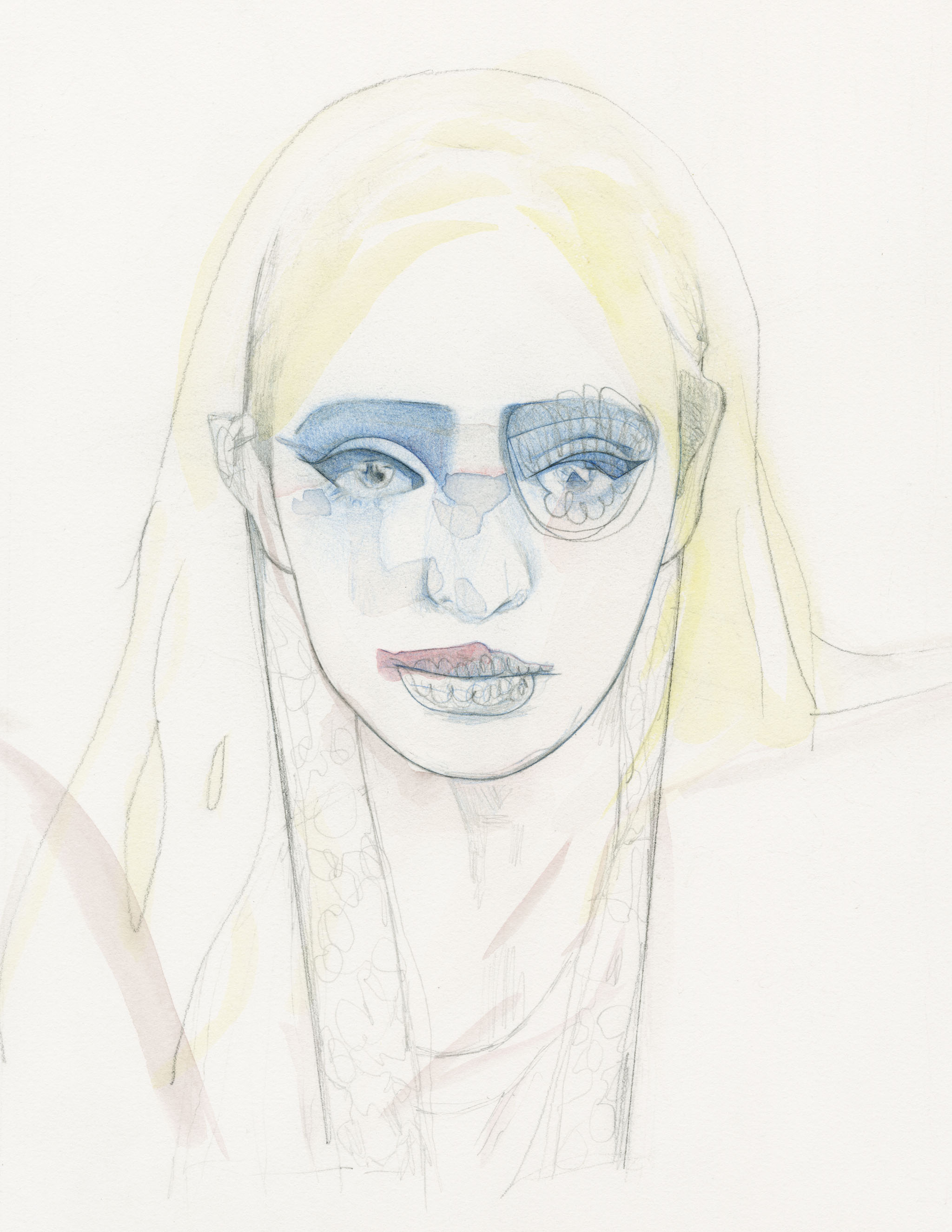 cherubbum 11x8.5 colored pencil, graphite, watercolor on paper 2022