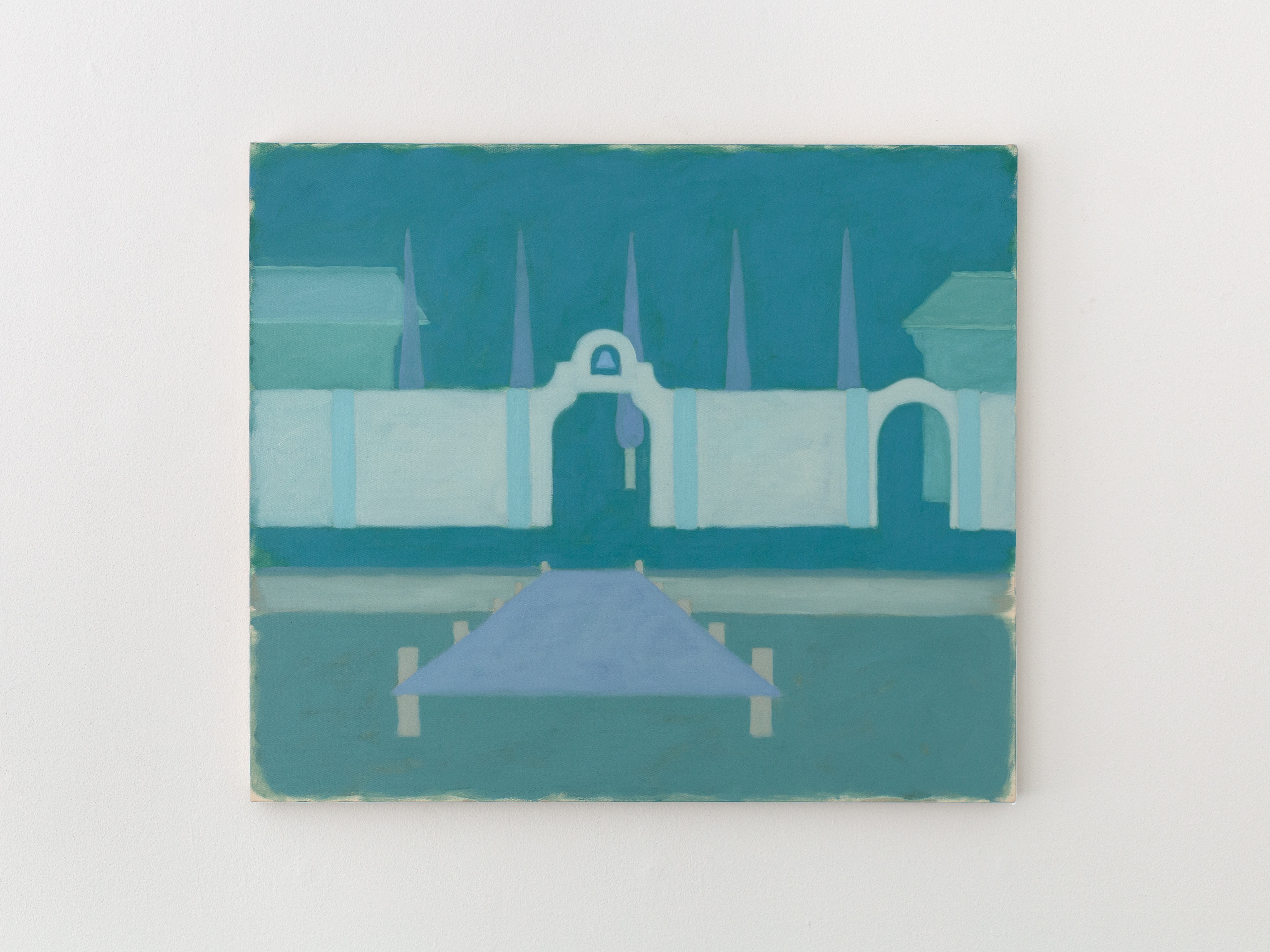 Un Arrivo III, 2022, oil and beeswax on canvas, 91 x 106 cm