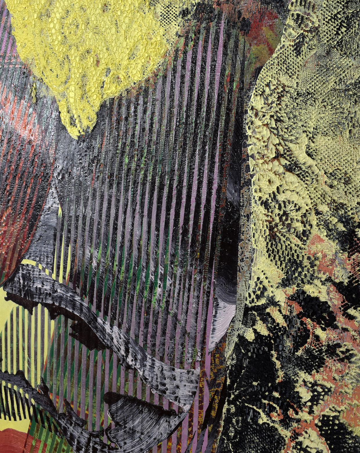  Kim Benson, detail: Sun Choker, 2018, 74 x 60", oil on canvas