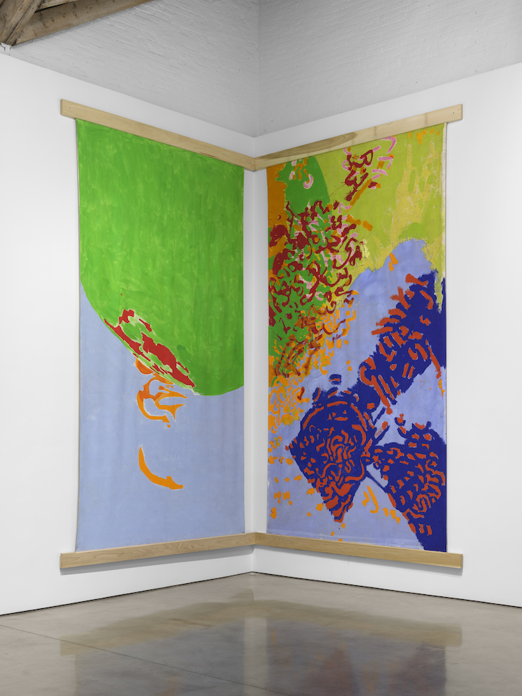 Installation view, Mark di Suvero: Painting and Sculpture, Paula Cooper Gallery, New York, September 9-October 21, 2023. ©Mark di Suvero. Courtesy of Spacetime C.C. and Paula Cooper Gallery, New York. Photo: Steven Probert