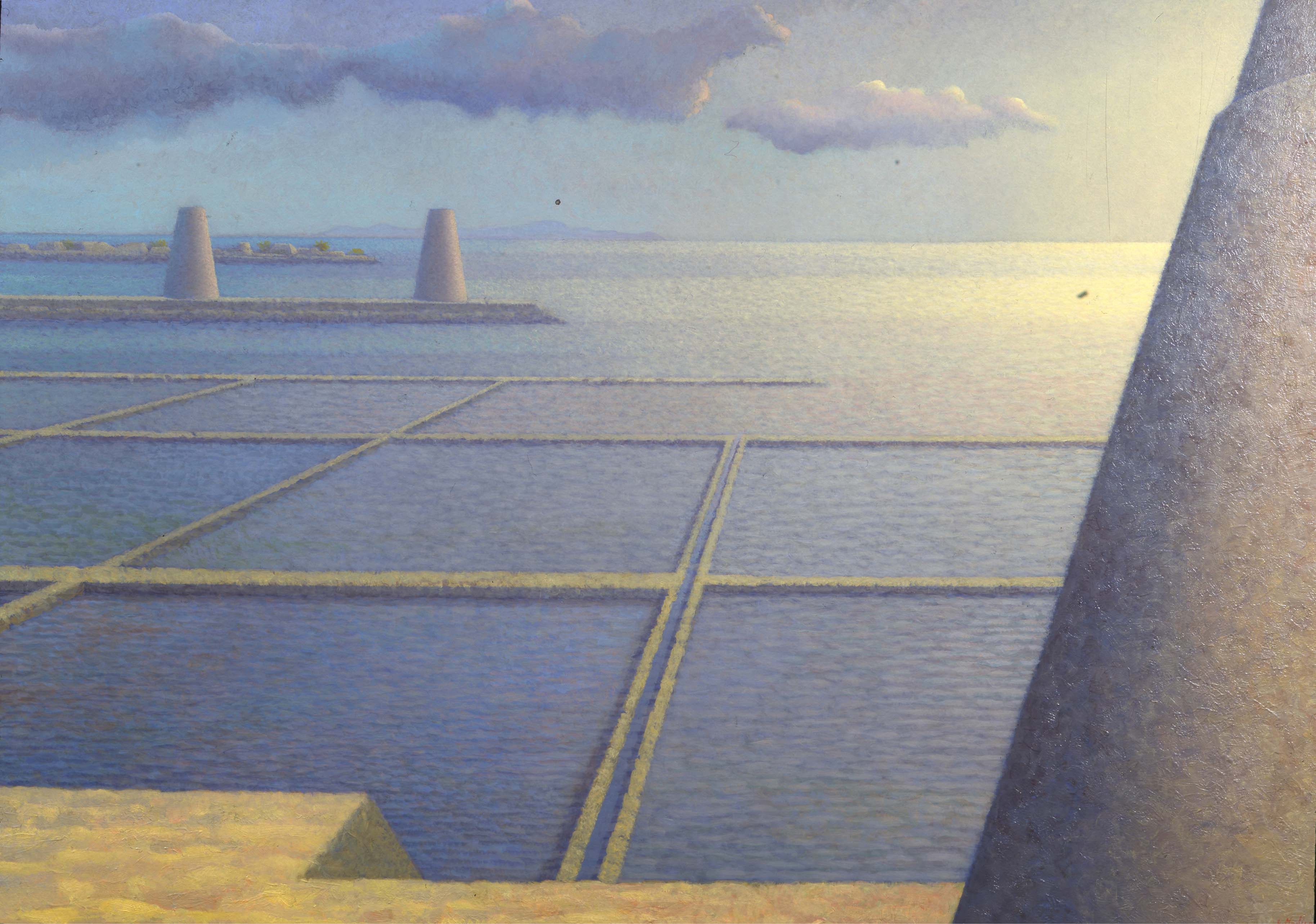 Salina grande, 1990, olio su tavola, 100 x 140 cm