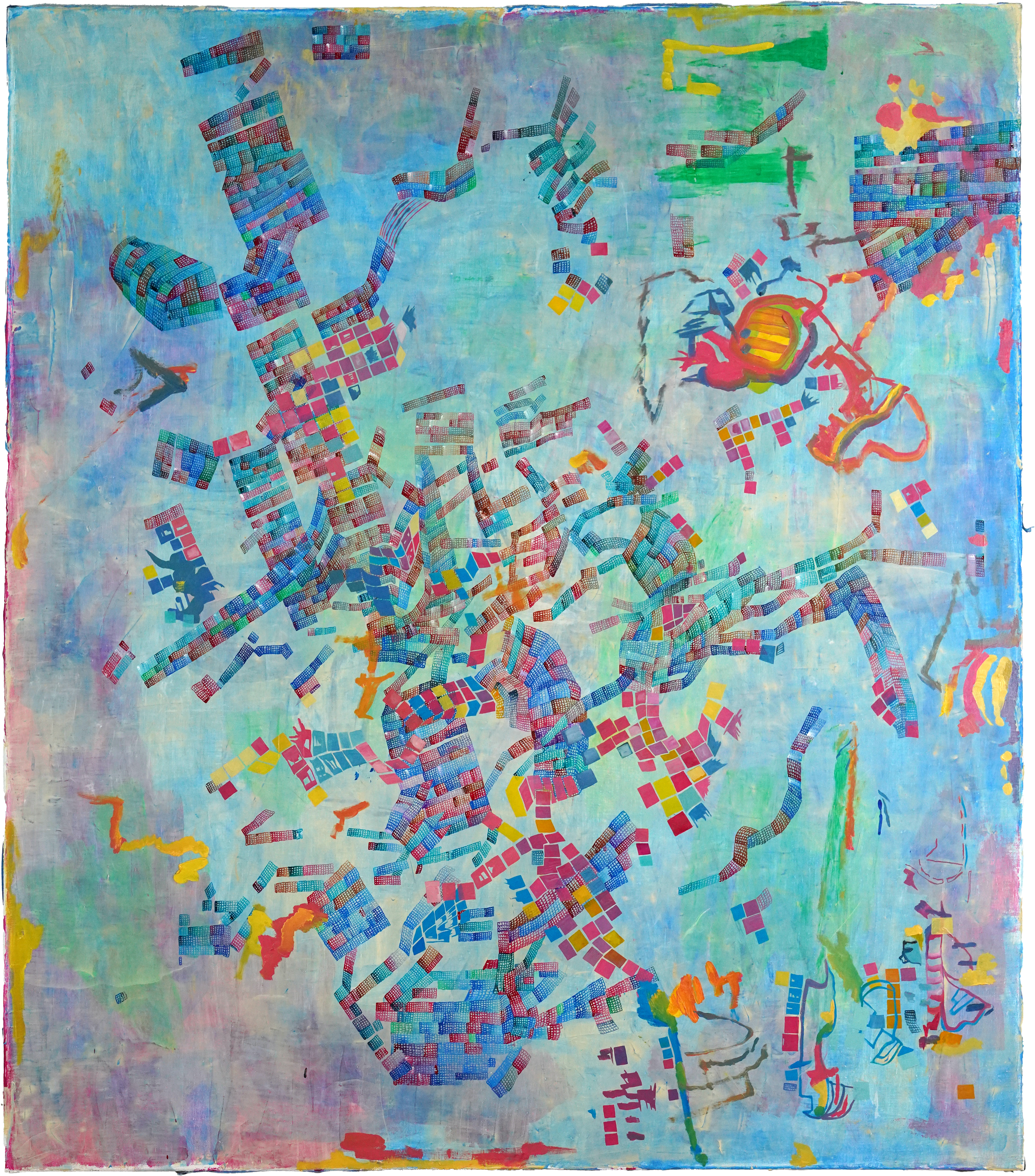 Man Forgetting, oil and acrylic on linen, 50 x 40 inches, 2025 