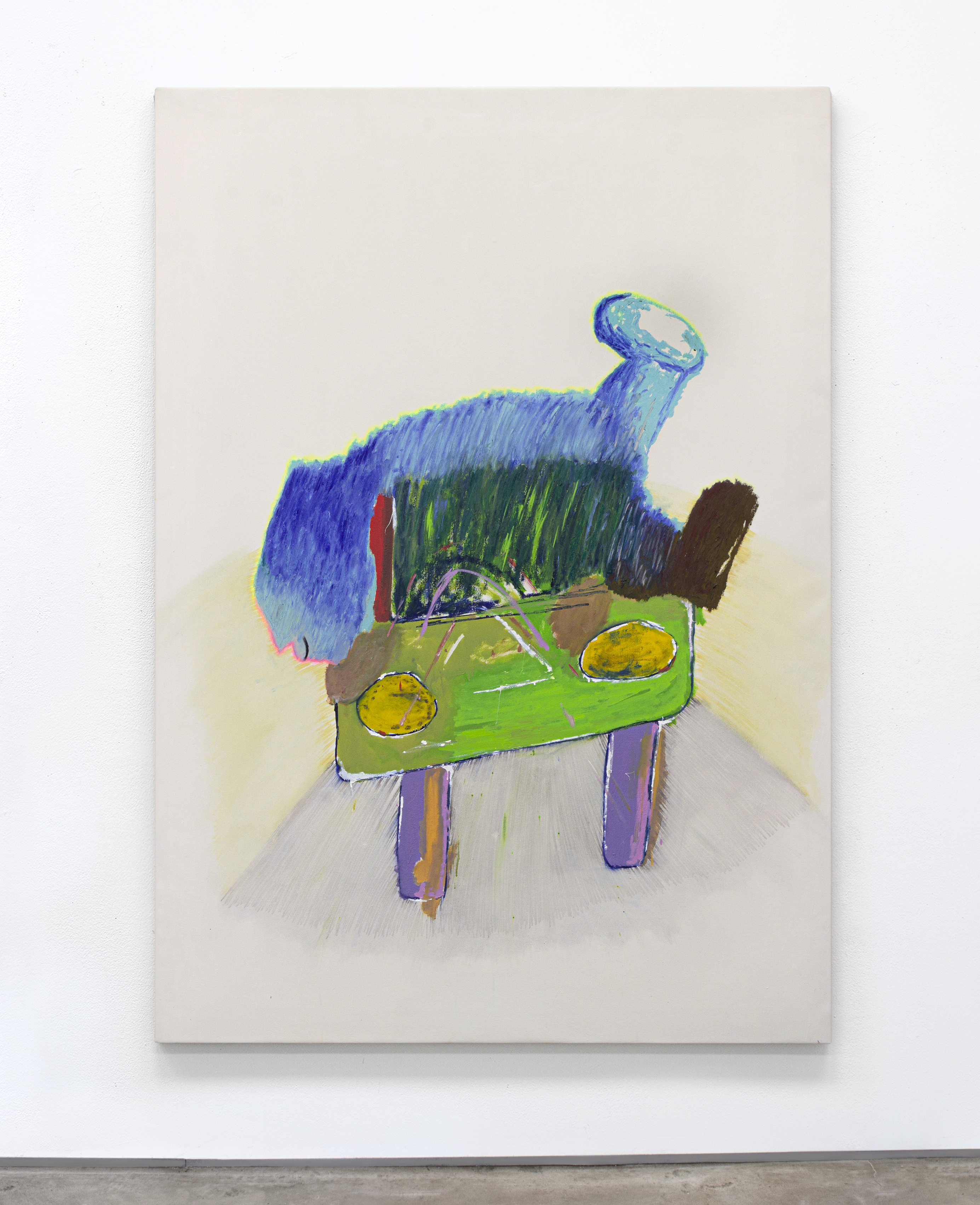 Just another freak, in the freak kingdom 2021Enamel, oil stick and oil on canvas215 x 152 cm1/2