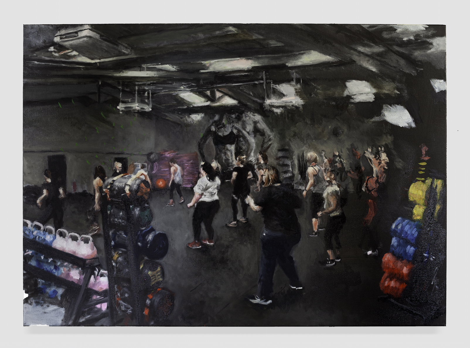 Aerobics in the dungeon 2020 Oil on canvas 100X140 cm. Documentation: Silvia Cappellari