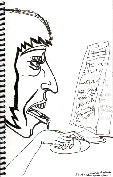 This sleep-drawing is one of my favorites, because I fell asleep while drawing myself falling asleep.