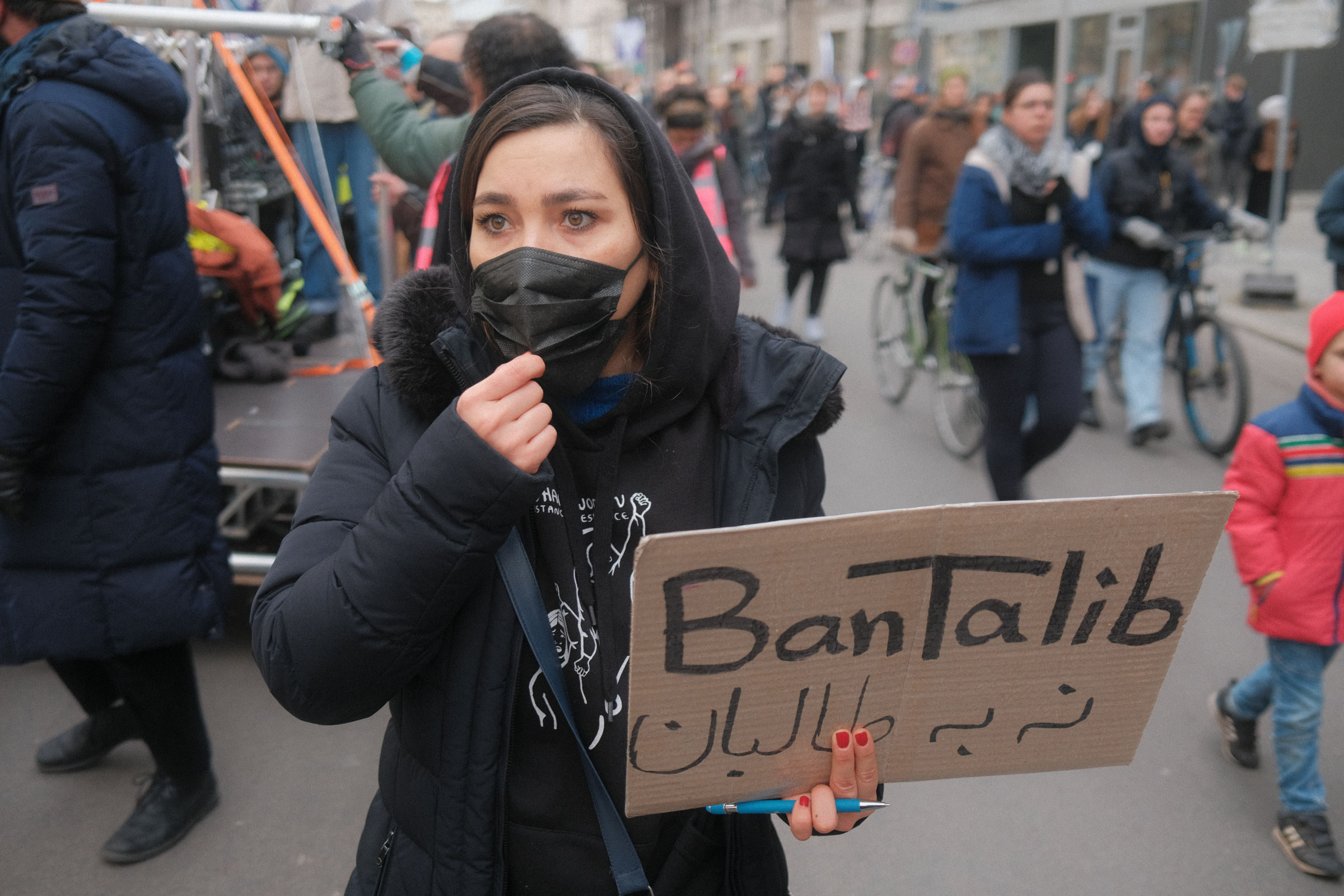 Afghan women* protest against Taliban regime, Berlin 2022