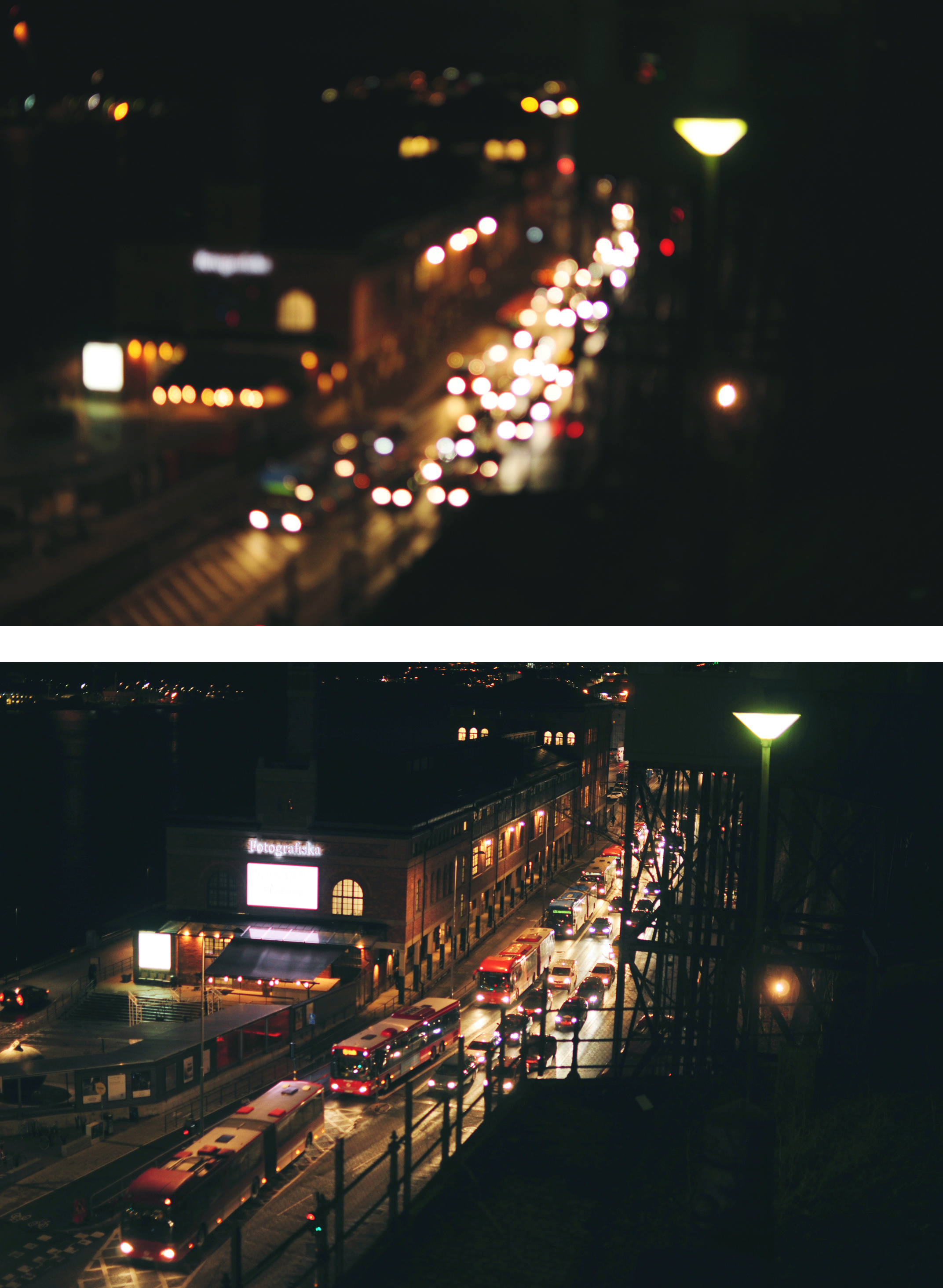 [liminal view]: an ongoing photography series about visiting new locales and the familiarity and distance felt simultaneously when looking out at a foreign view - Fotografiska after dark, Stockholm