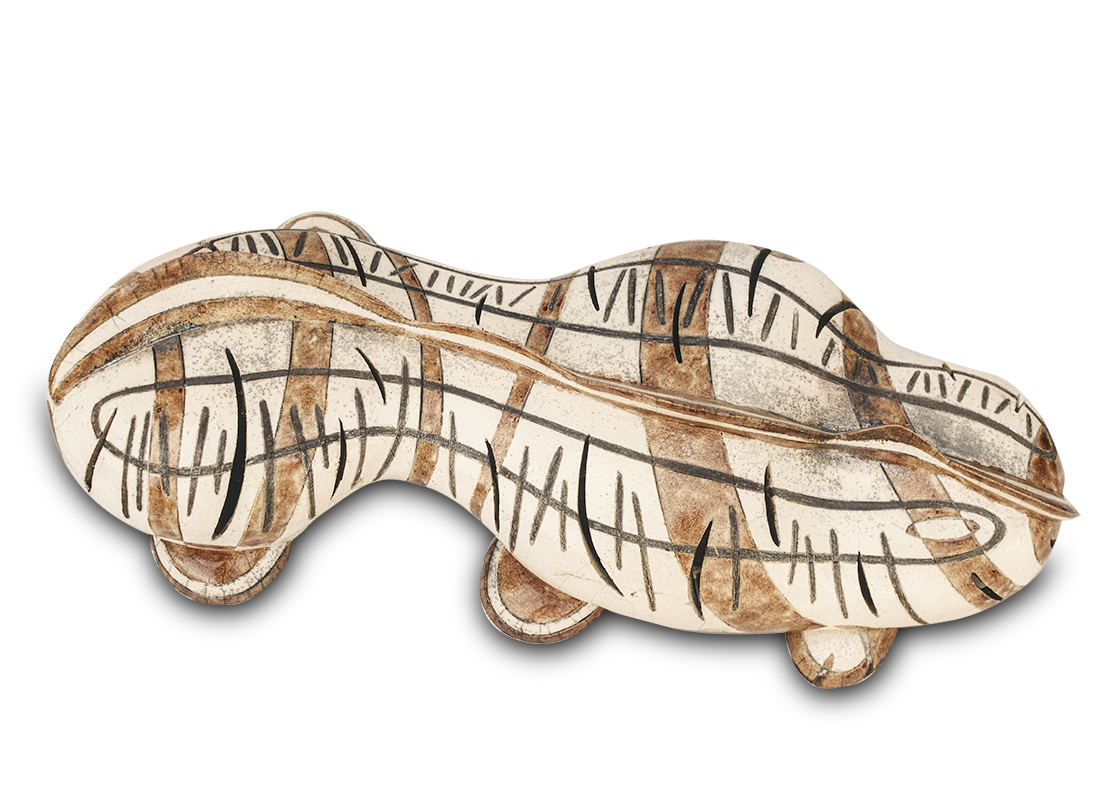 Senza titolo (Ceramica raku, cm 50x13x26, 2000)