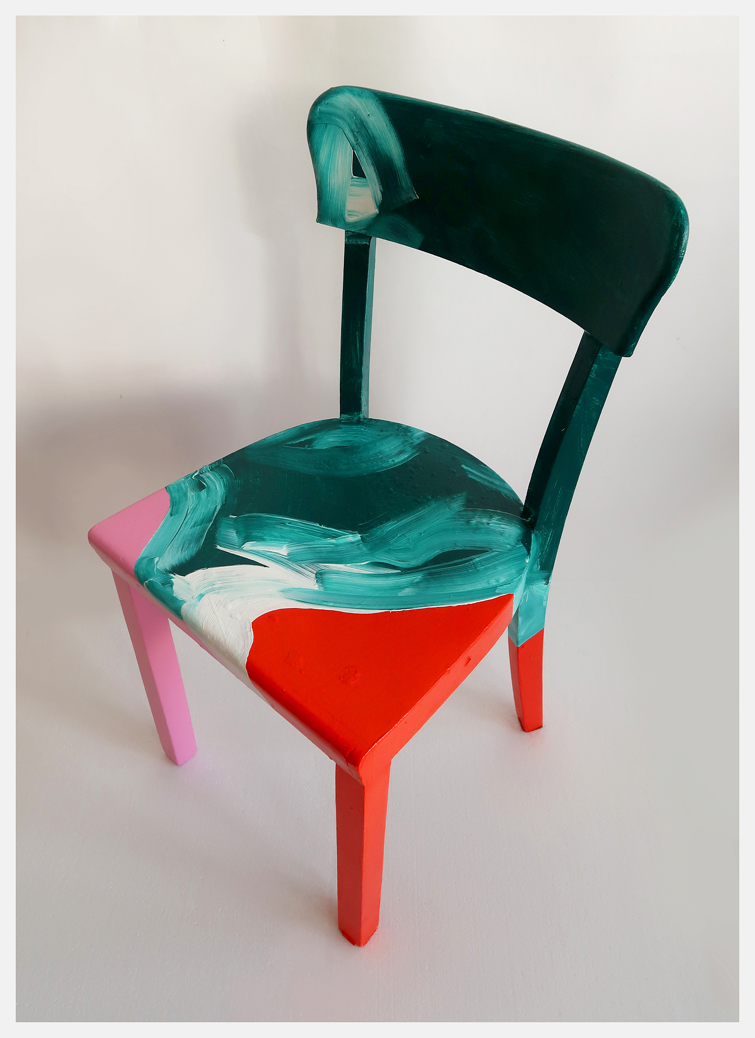 Untitled 549, 2021, Acrylic on chair, 82.5x43x42cm