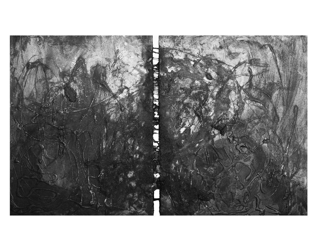 Tiempo y Ego, 2022- (2) 25x20 cm- Glue, acrylic and sodium bicarbonate on canvas