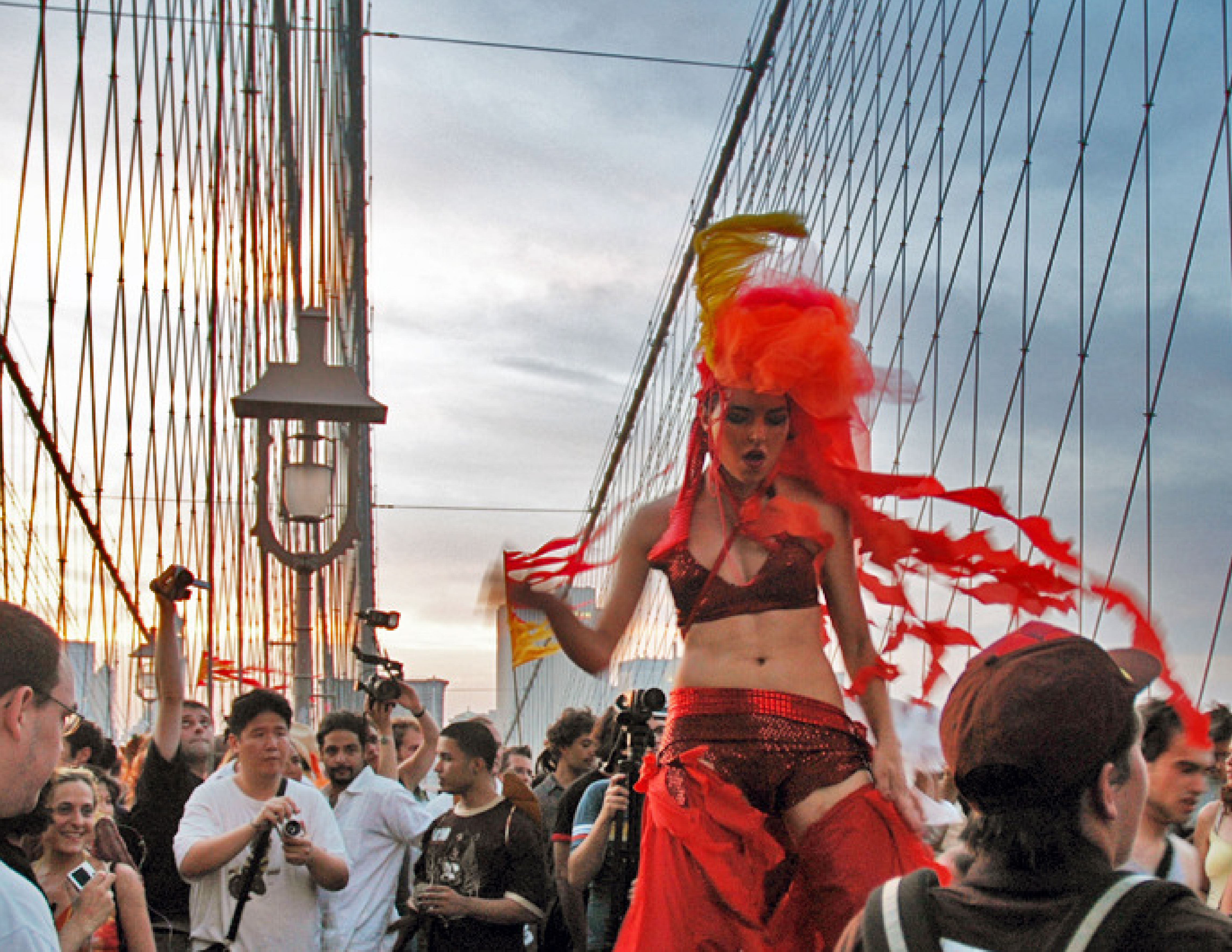 브룩클린 브릿지에서 열렸던 아트 이벤트 현장 취재 사진   ©이승현