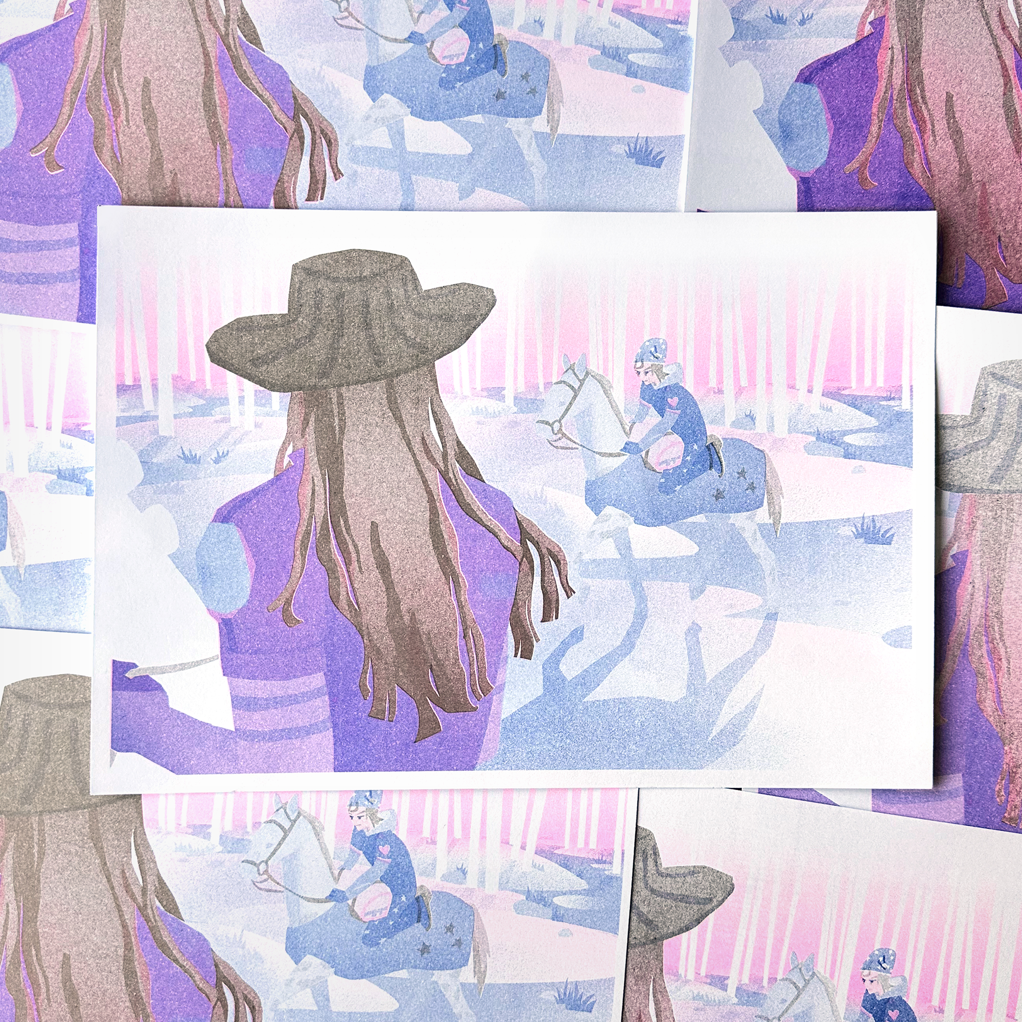 [steel ball run 1] printed at sva with fluo. pink, blue, & metallic gold