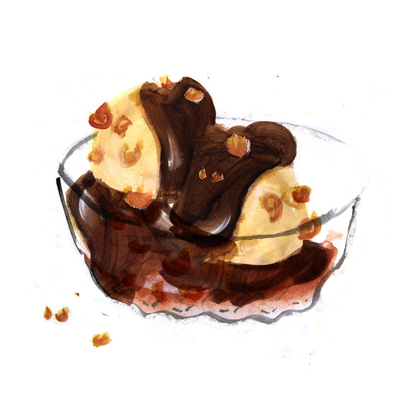 Halvah Ice Cream with Salted Peanuts