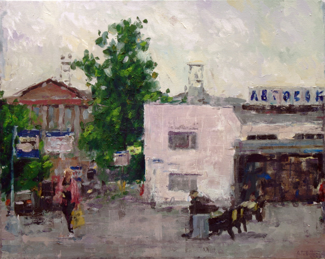 "Bussiasema", oil, 50x63cm, 2017