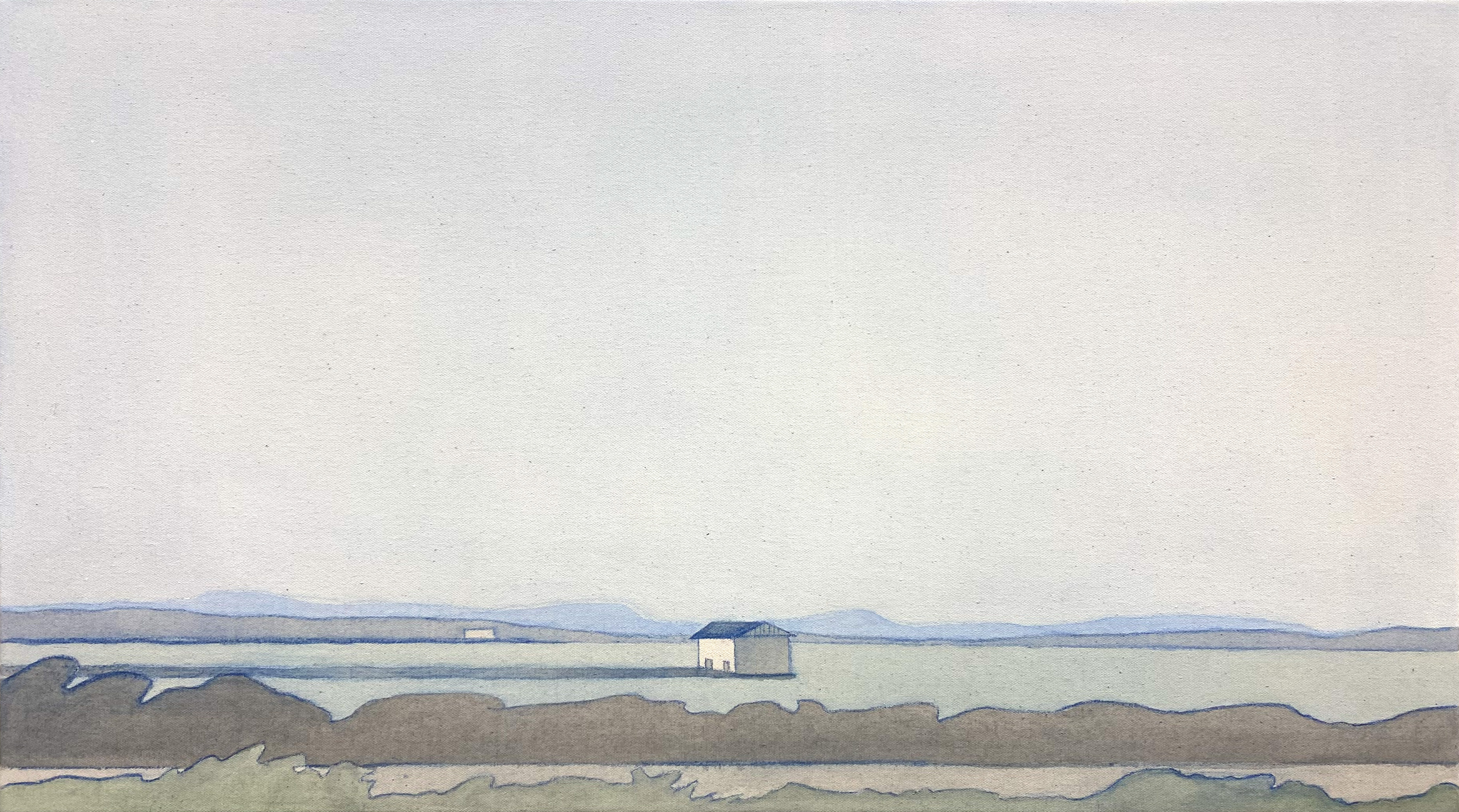 Road trip, Acrylic, gouache and pencil on canvas, 45 x 80 cm, 2023