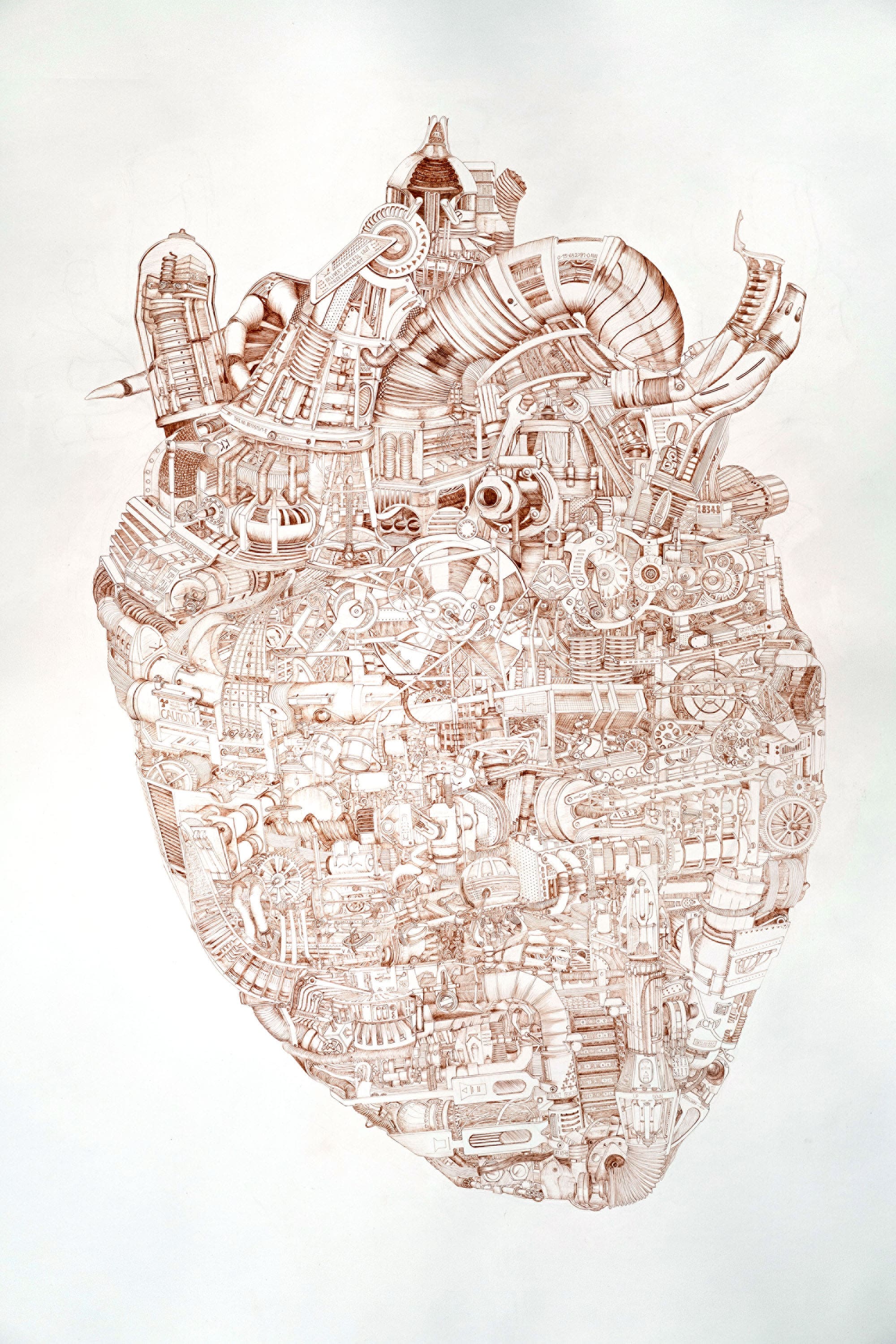 cor, 2020, Fineliner auf Papier, 130x90 cm