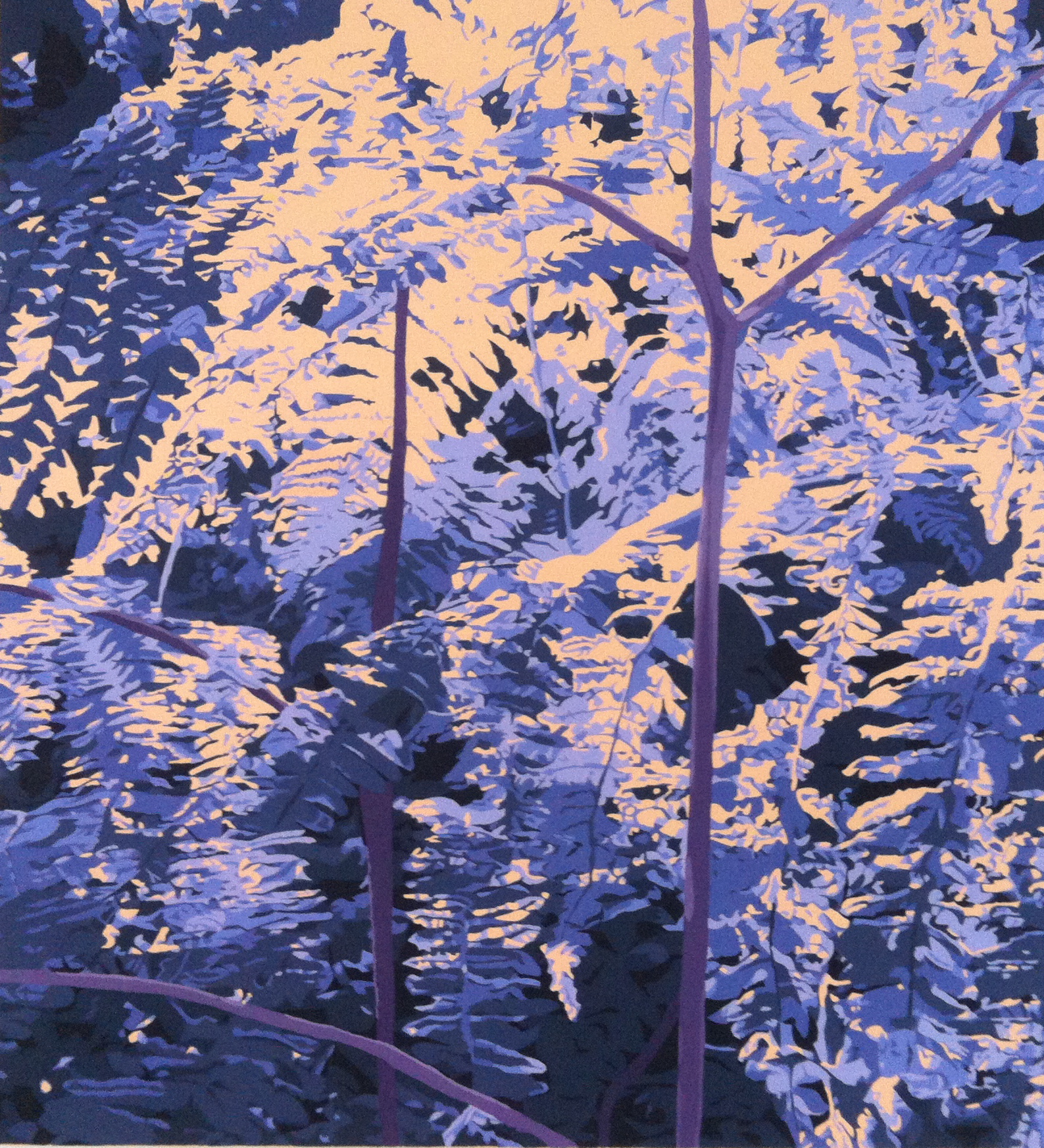 Blue Bracken, oil on linen 56x61cm (framed)