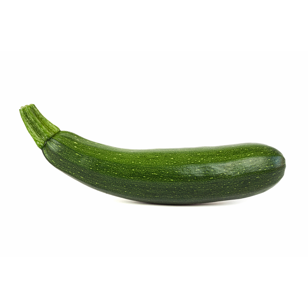 Single summer squash on white background