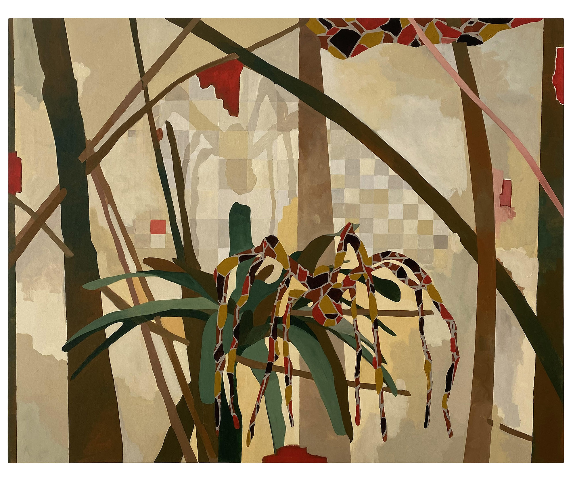 Warm shadow or nod to Louise, 2022. Acrylic on canvas, 120 x 150 cm.