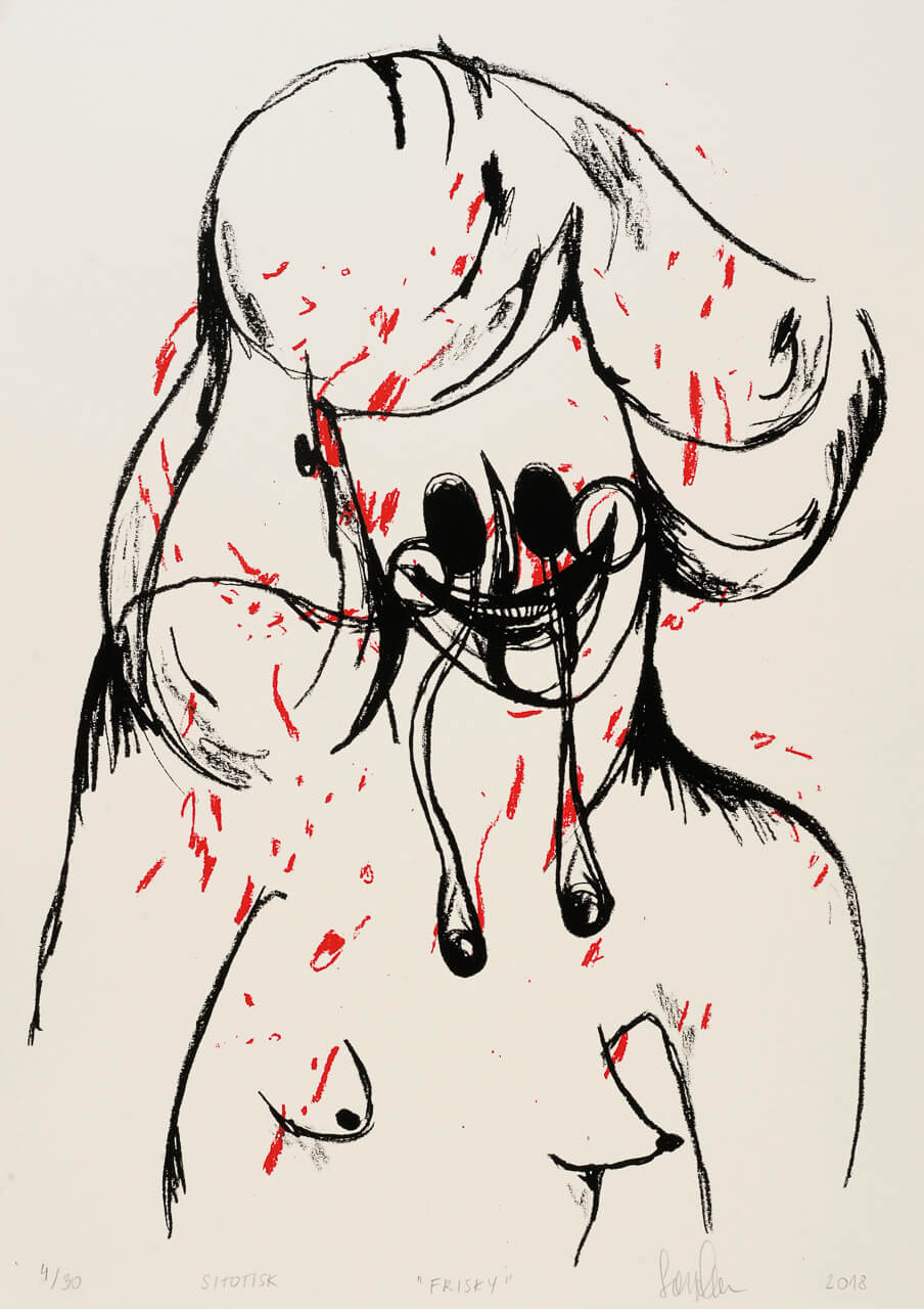 Sonja Vulpes, Frisky, sitotisk na papir, 42 x 30 cm, 2018