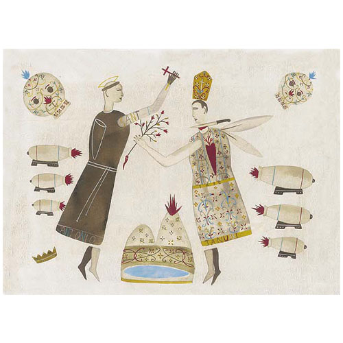 SANTI VOLANTI 2005, tempera on canvas, 34cm x 25cm