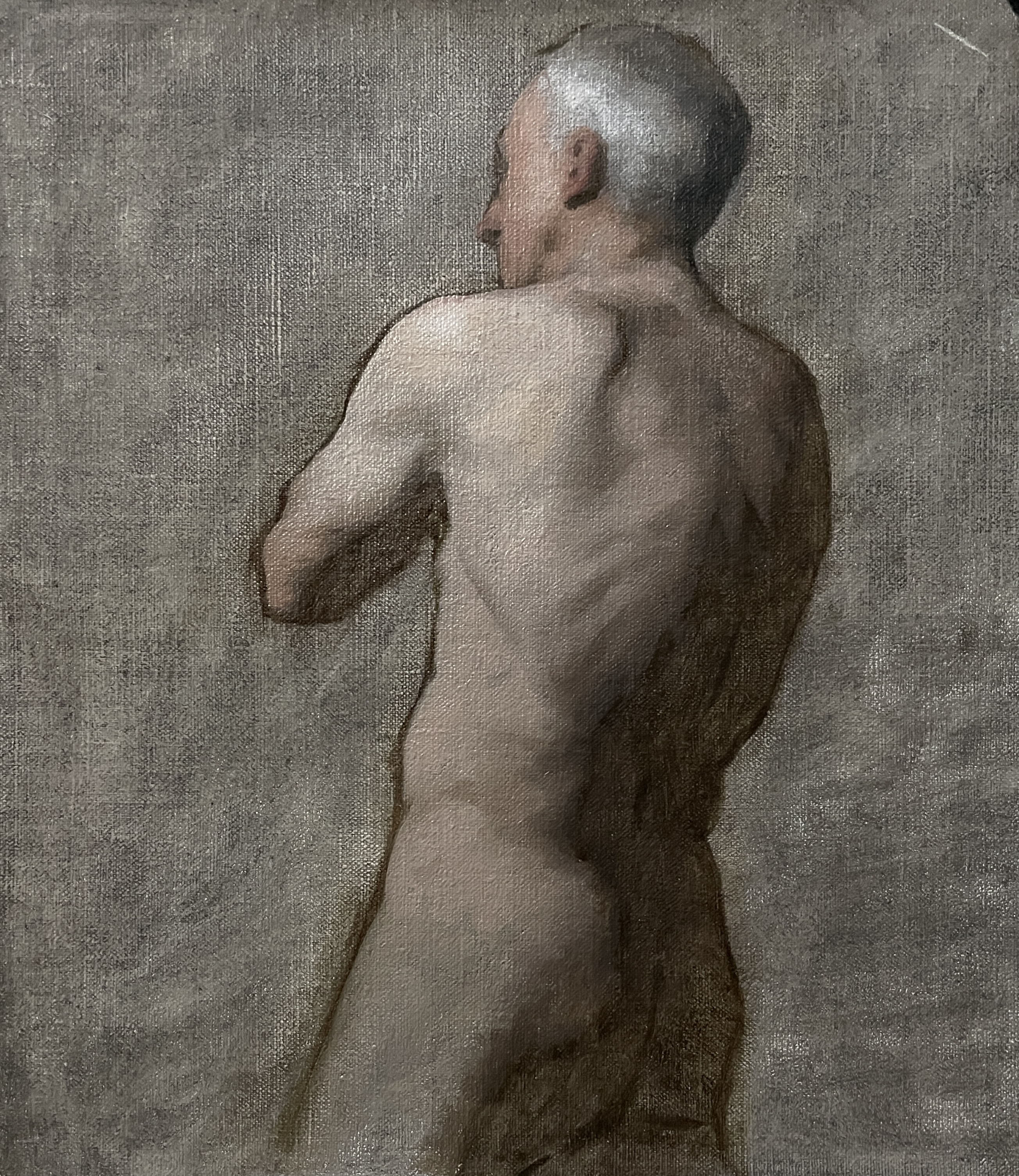 Figure study of Quentin, 202313"x12", oil on linen panel