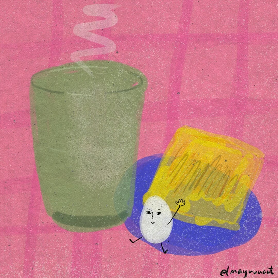 Start with a glass of hot water, an egg and toast.