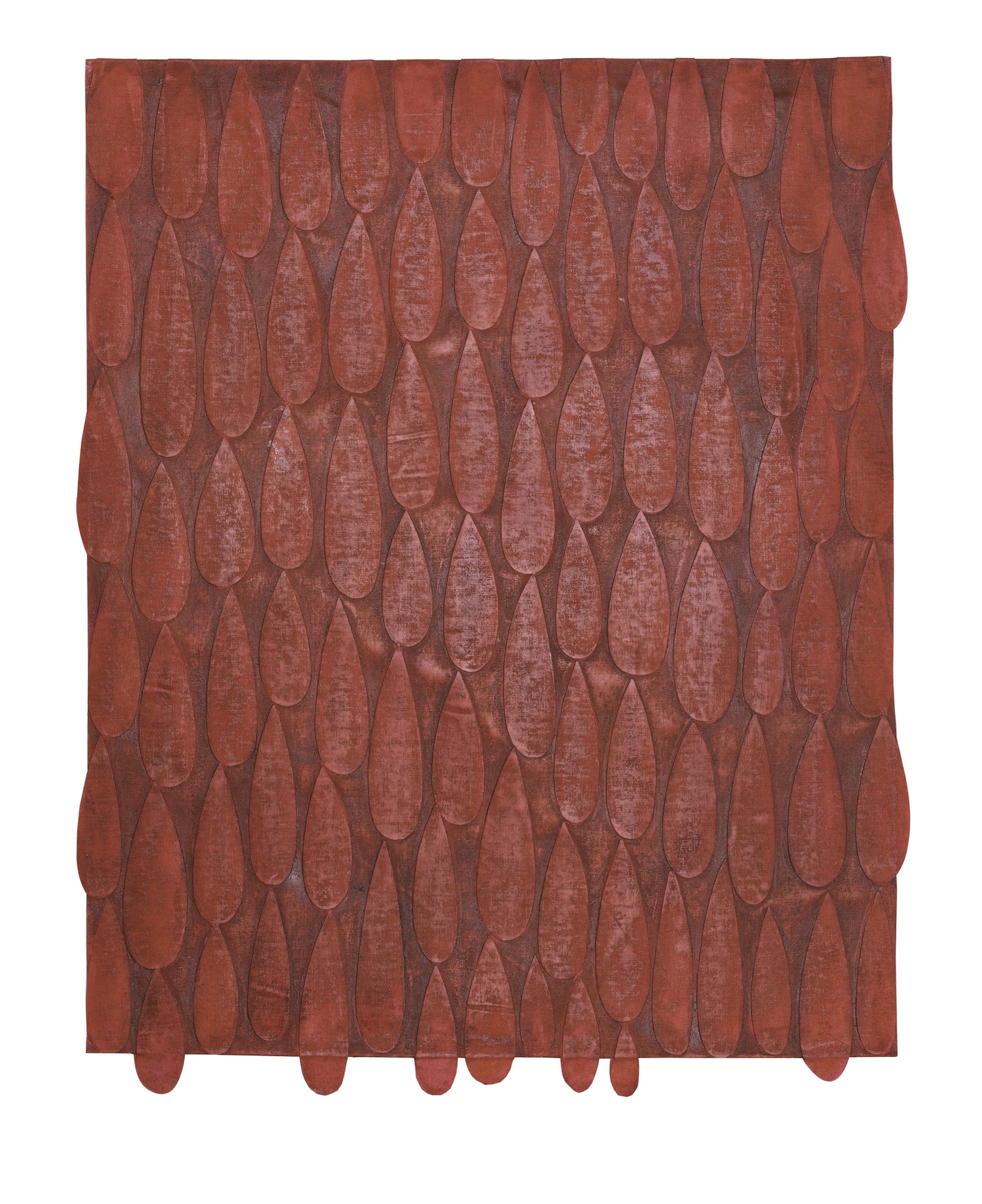  Blood, 2022 . Oil and wax on layered cloth . 34 x 27 cm