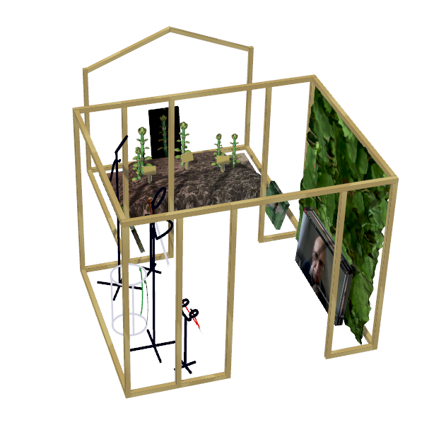 3D view of the Knotweed Pavilion and inside views