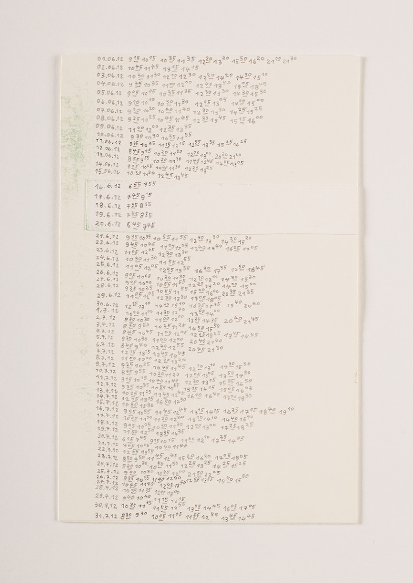 Jens Risch, Notes for silk piece, 2011, 19 cards, cm 16x10 each