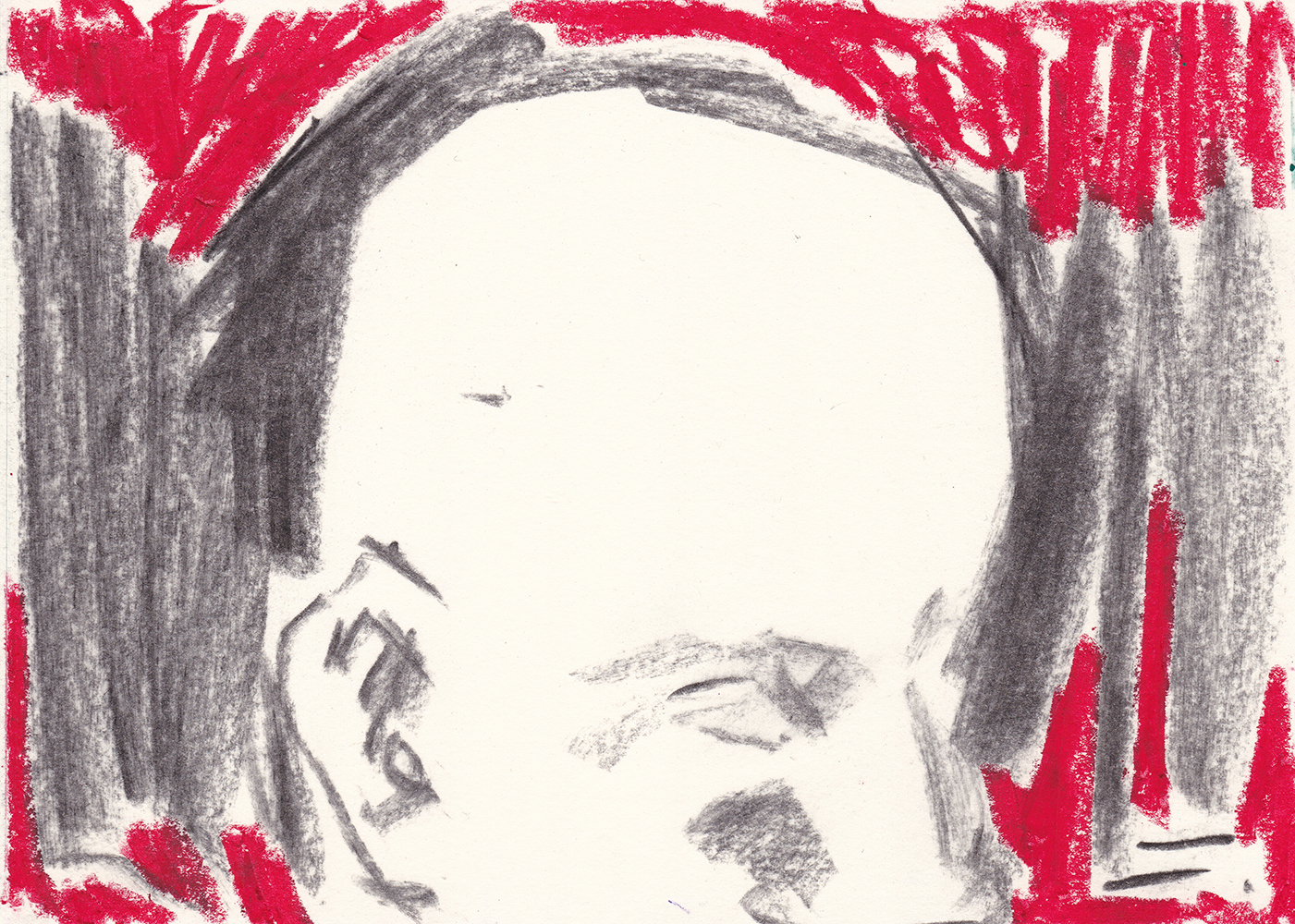 Remind, 2017, oil pastel, charcoal on paper, 14.8*21(cm)