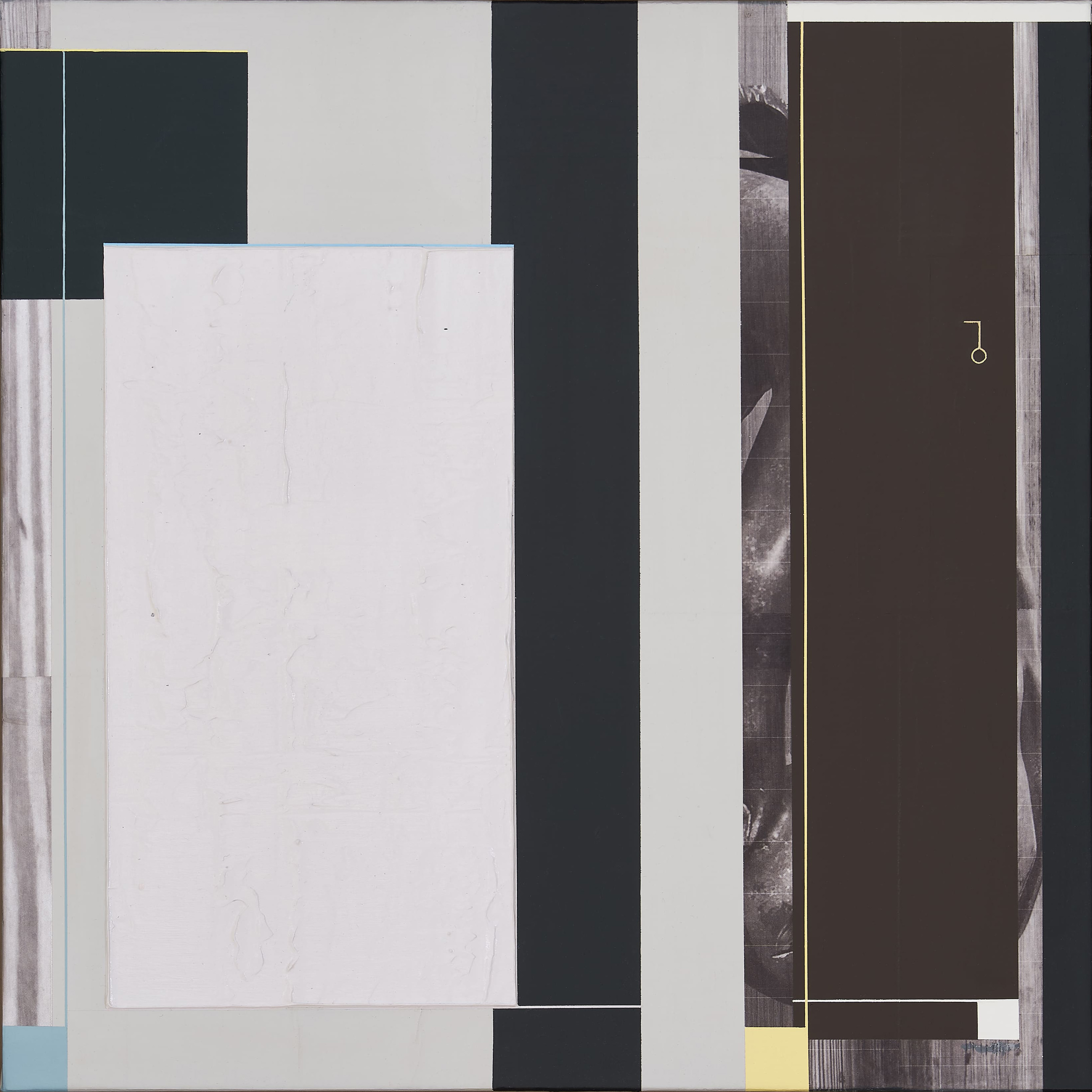  A Hand Found in Barcelona, 2020, Acrylic and Photo-Collage on Canvas, 53 x 53 cm