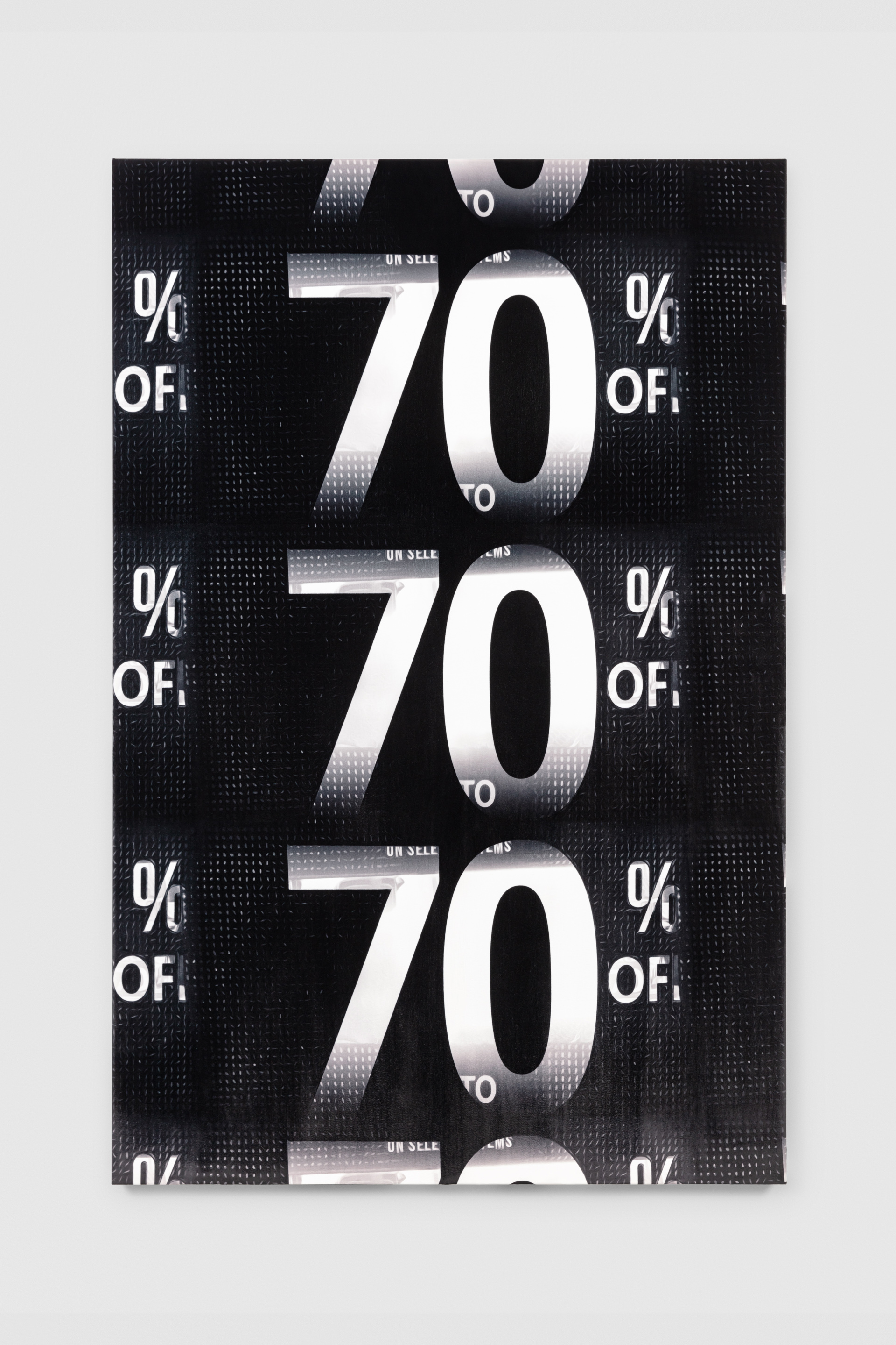 No Discounts just VAT, 2023, C-type print on soft velvet, 190cm x 125cm x 5cm, unique. 